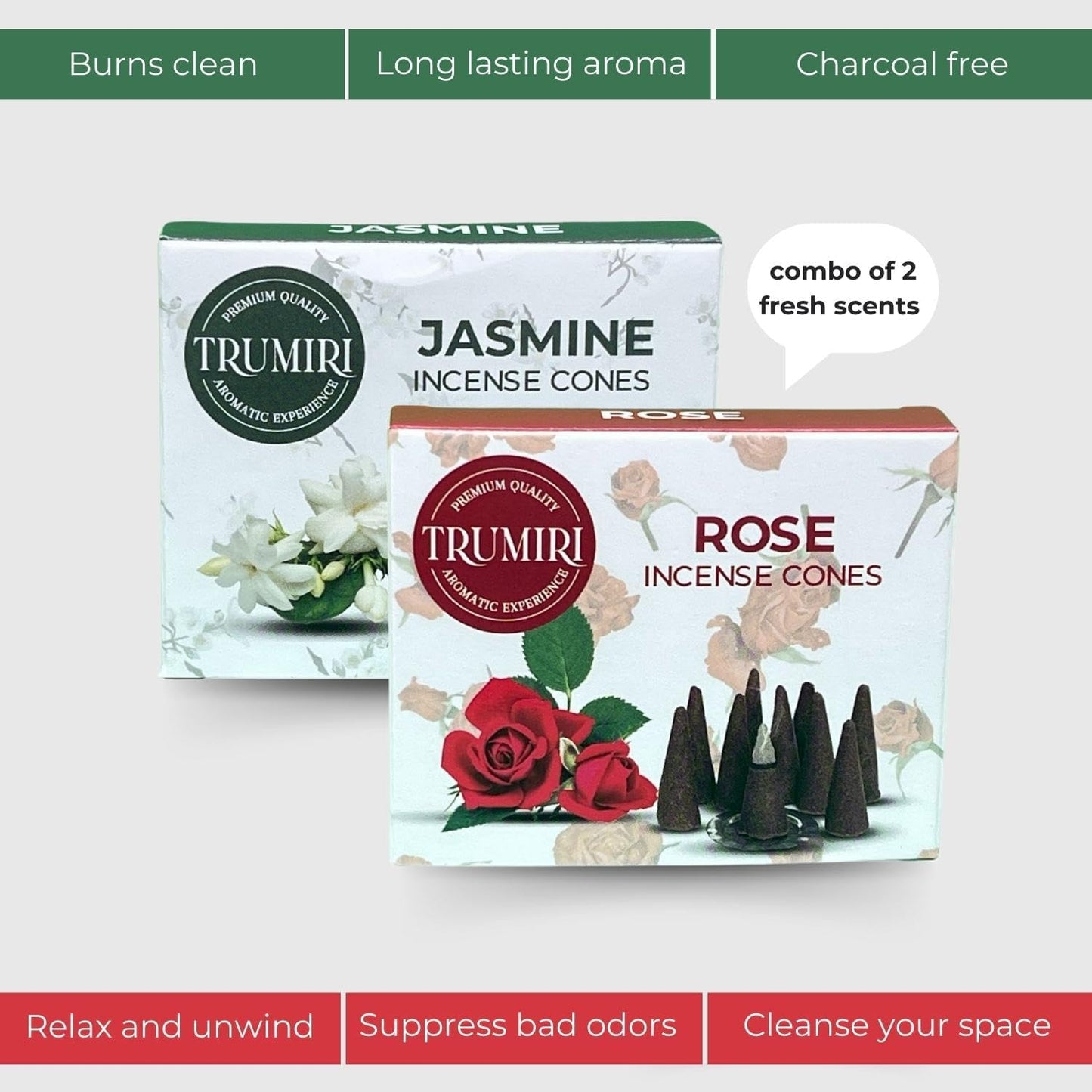 Incense Cones Combo Pack - 10 Cedar 10 Pine Scented Cones