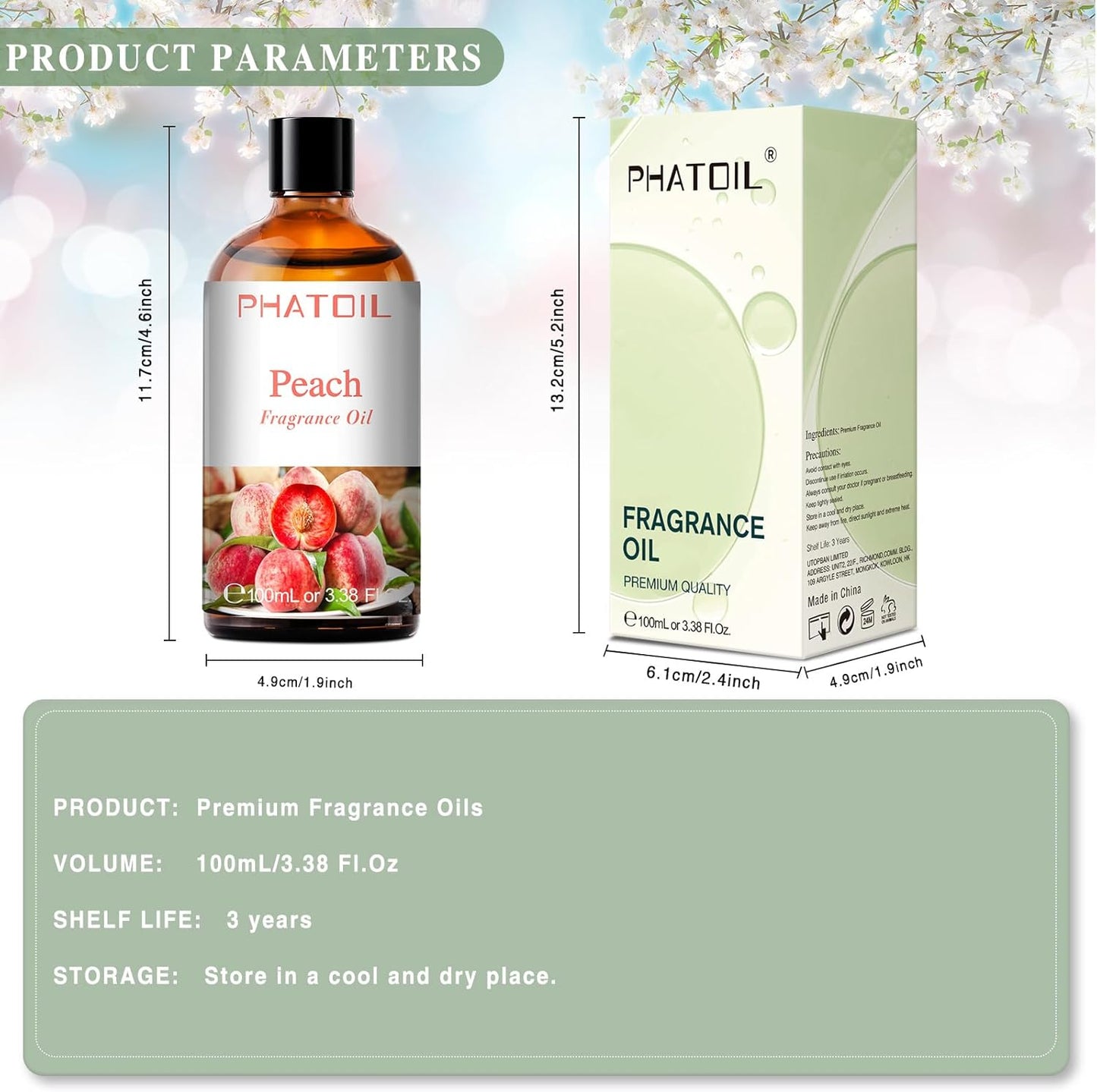 PHATOIL 3.38 FL.OZ Coconut & Vanilla Fragrance Oils for Aromatherapy, Essential Oils for Diffusers for Home, Perfect for Diffuser, Yoga, DIY Candle and Soap Making - 100ml