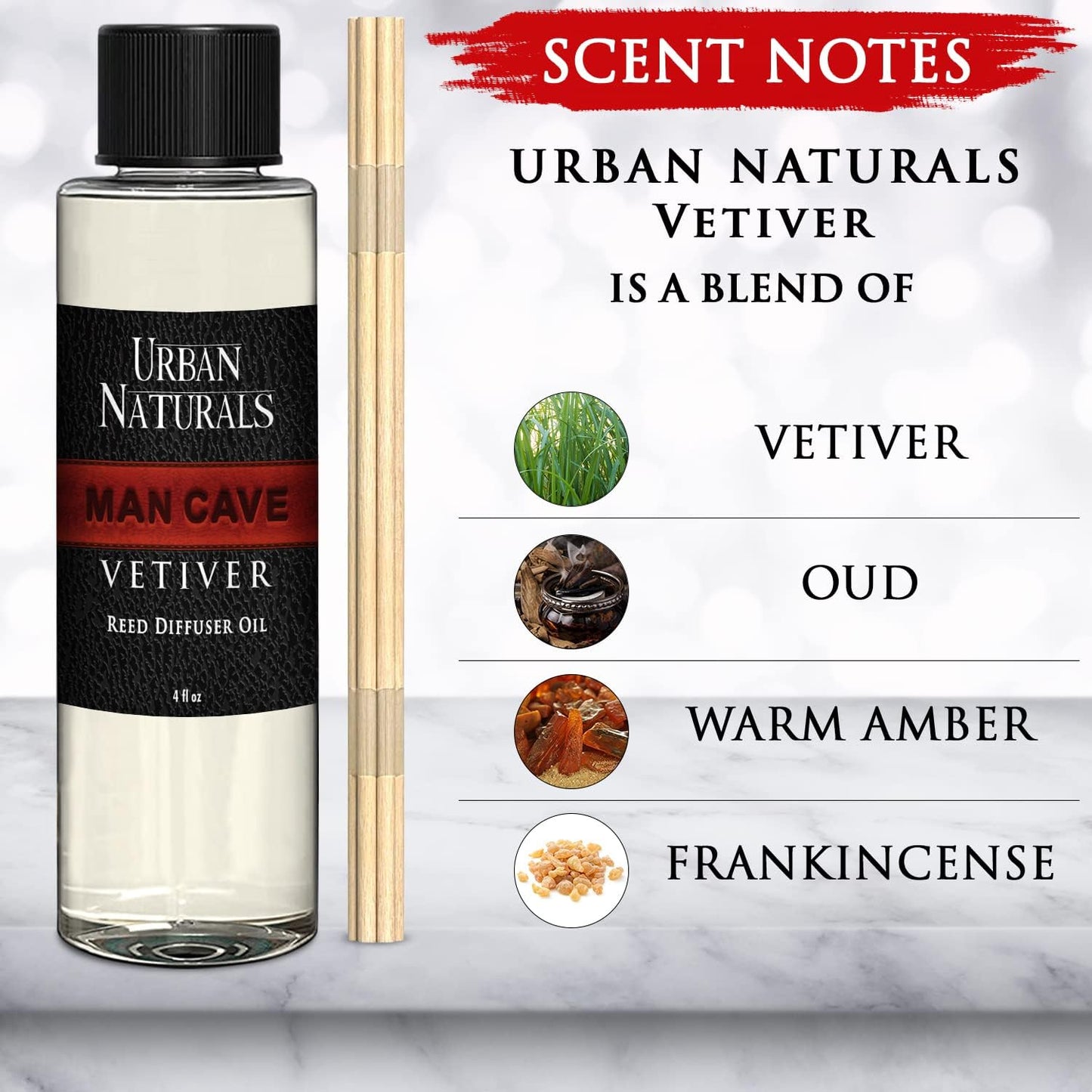 Urban Naturals Eucalyptus & Sage Oil Reed Diffuser Refill | Eucalyptus, Sage, Mint, Lime and Cedarwood| Includes a Free Set of Reed Sticks! 4 oz