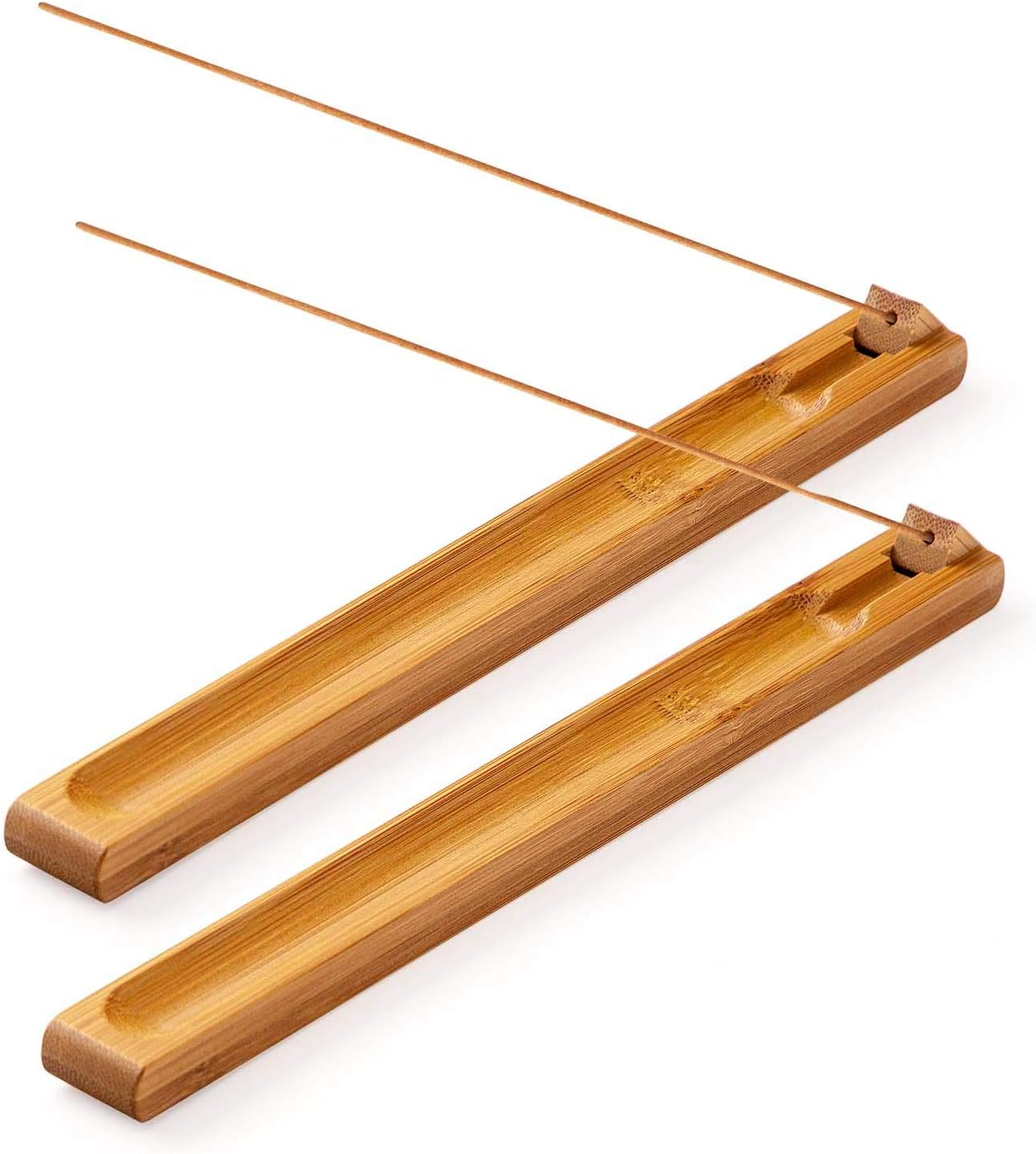 Bamboo Wood Incense Holder for Sticks with Adjustable Angle, Incense Burner with Ash Catcher, 9.8 Inches