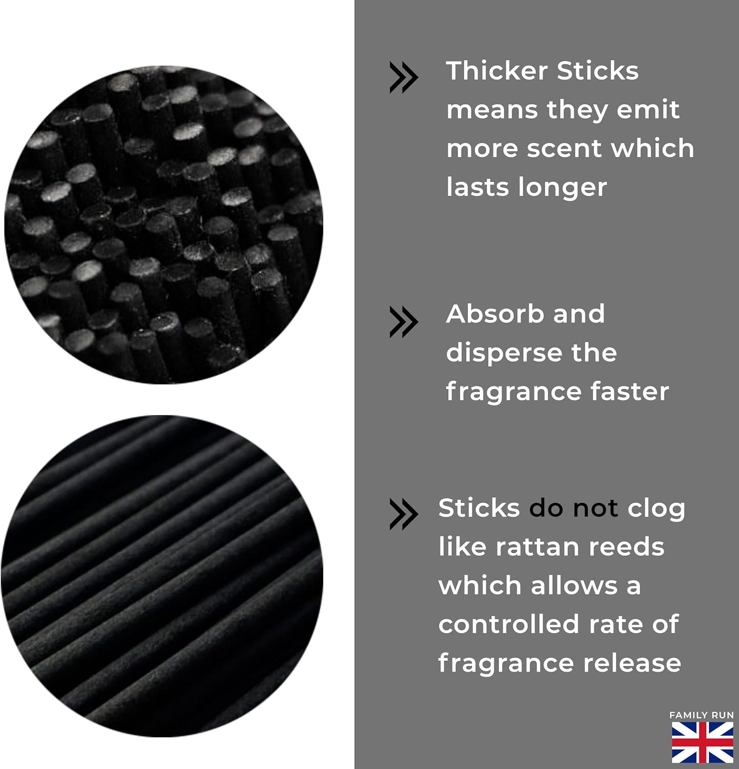 Ziffs Home® 120pcs Black Fibre Reed Diffuser Sticks - 20cm/7.87in x 4mm/0.16in - Thick Diffuser Reeds Sticks - Diffuser Sticks for Diffuser Oils Fragrance Refill - Fibre Reeds for Diffusers