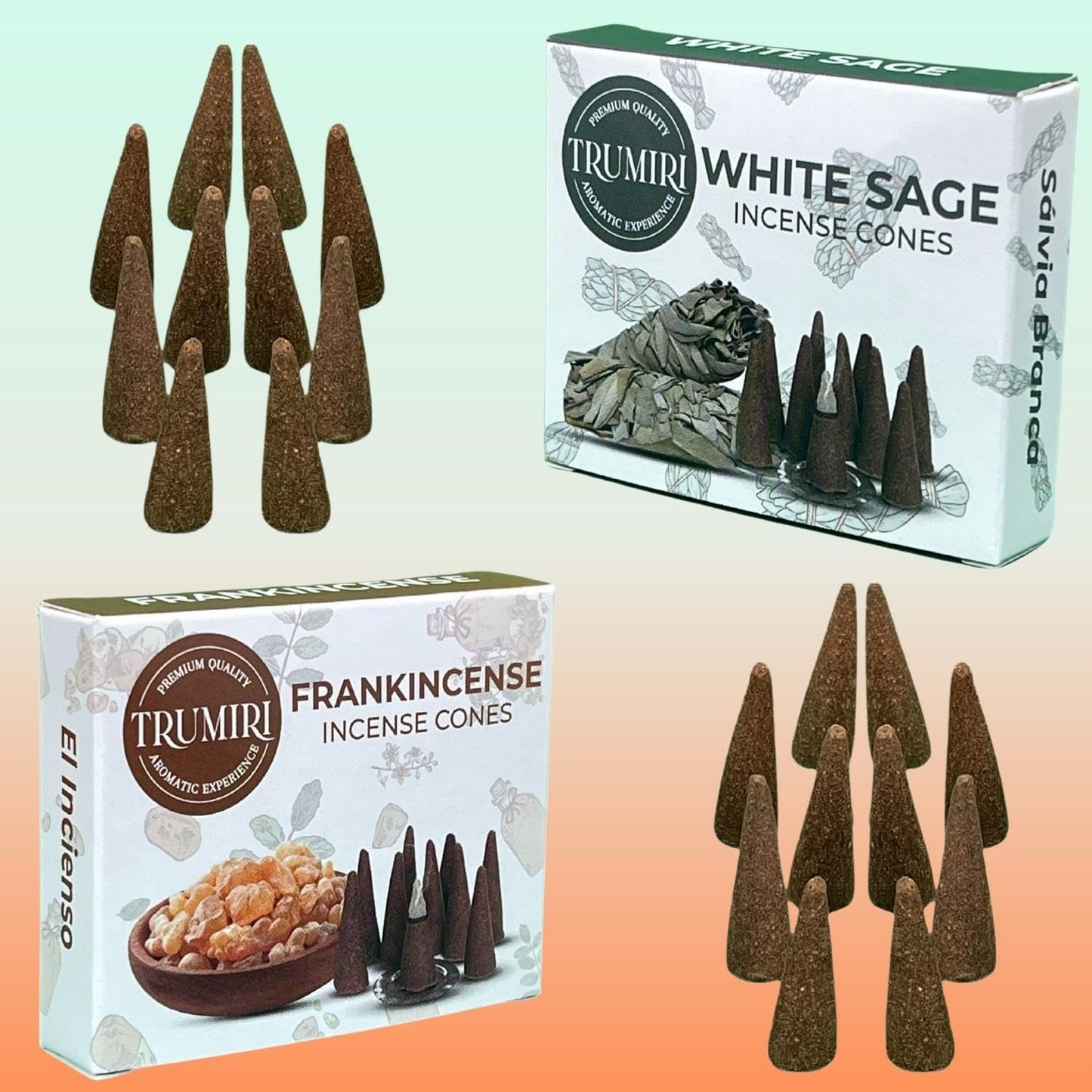 Incense Cones Combo Pack - 10 Cedar 10 Pine Scented Cones