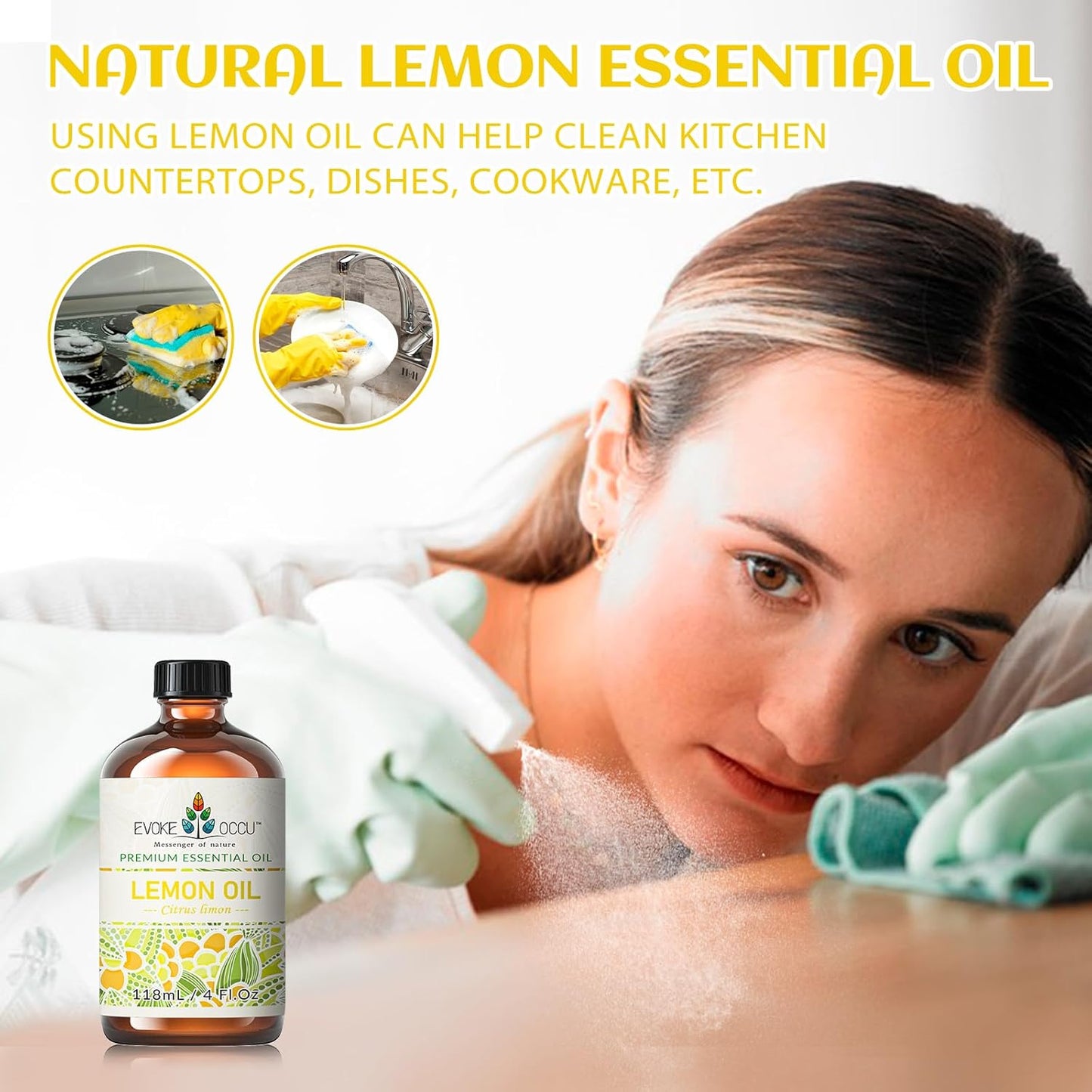 EVOKE OCCU 4 Fl Oz Vanilla Essential Oil, Pure Vanilla Oil for Diffuser, Skin, Humidifier and Relaxation - 118ML