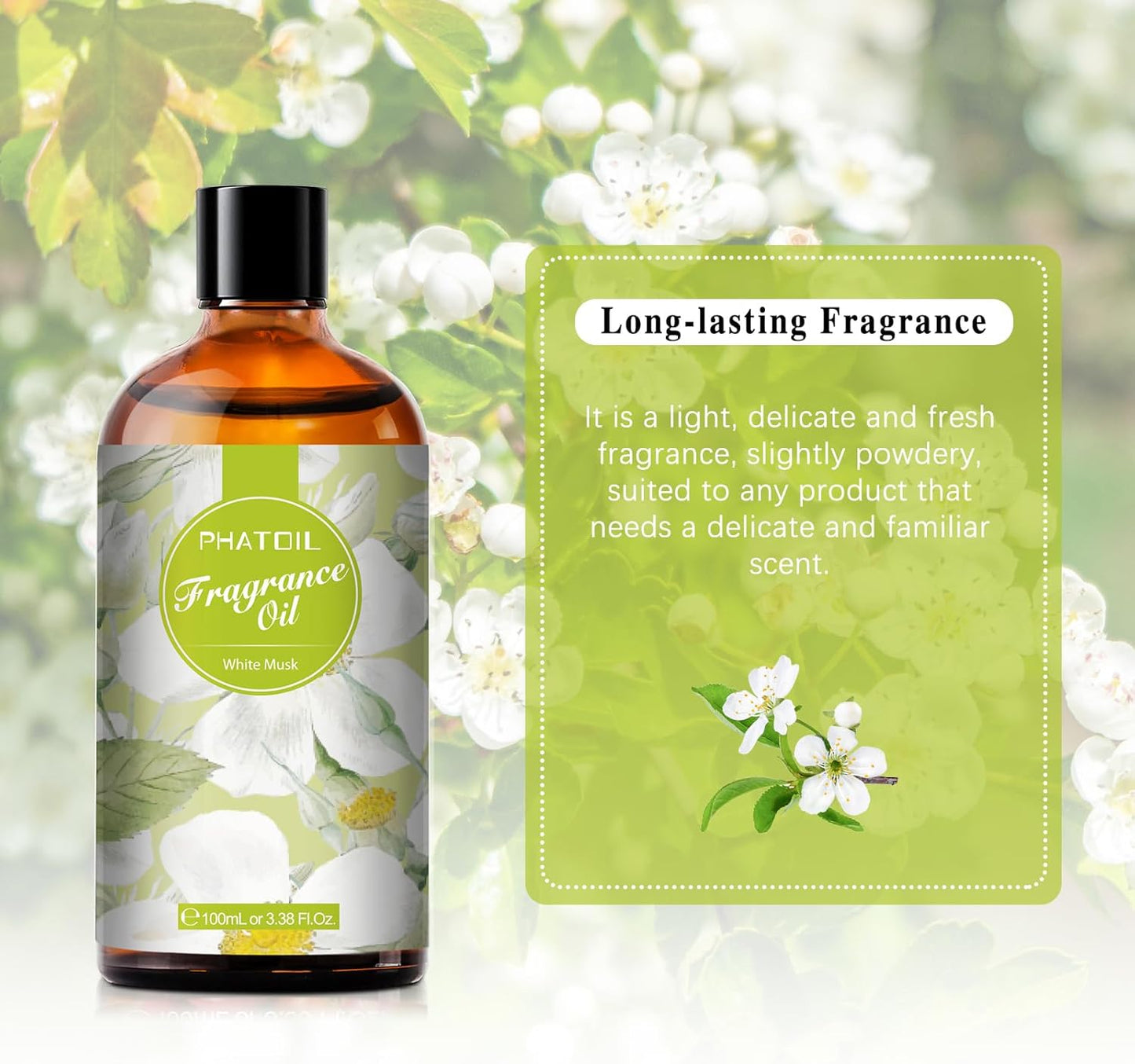 PHATOIL 3.38 FL.OZ Coconut & Vanilla Fragrance Oils for Aromatherapy, Essential Oils for Diffusers for Home, Perfect for Diffuser, Yoga, DIY Candle and Soap Making - 100ml