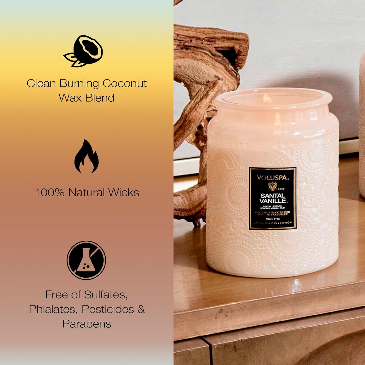 Voluspa Goji Tarocco Orange, Large Candle Jar, 18 oz, 100 Hour Burn Time, All Natural Wicks and Coconut Wax for Clean Burning, Vegan, Poured in the USA