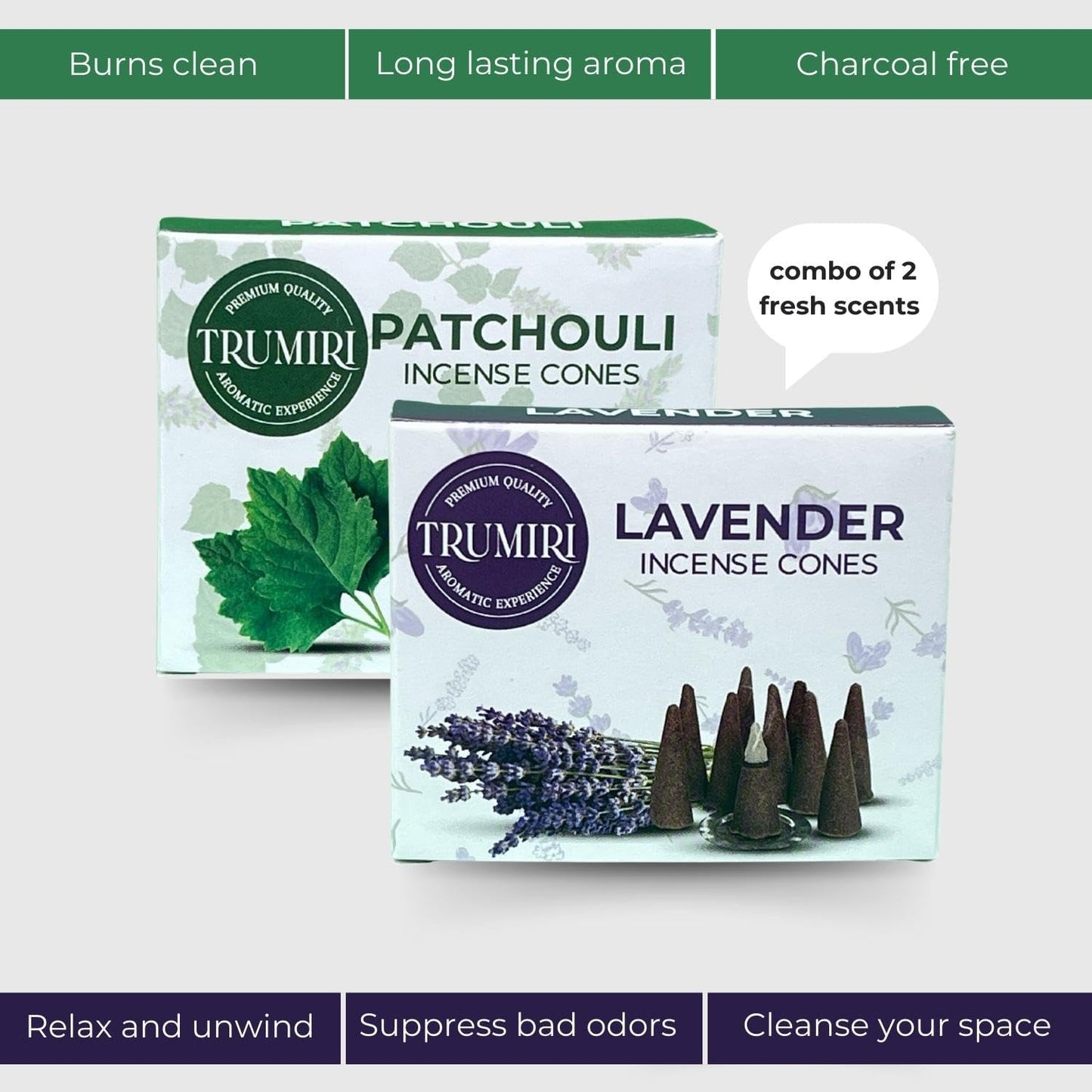 Incense Cones Combo Pack - 10 Cedar 10 Pine Scented Cones