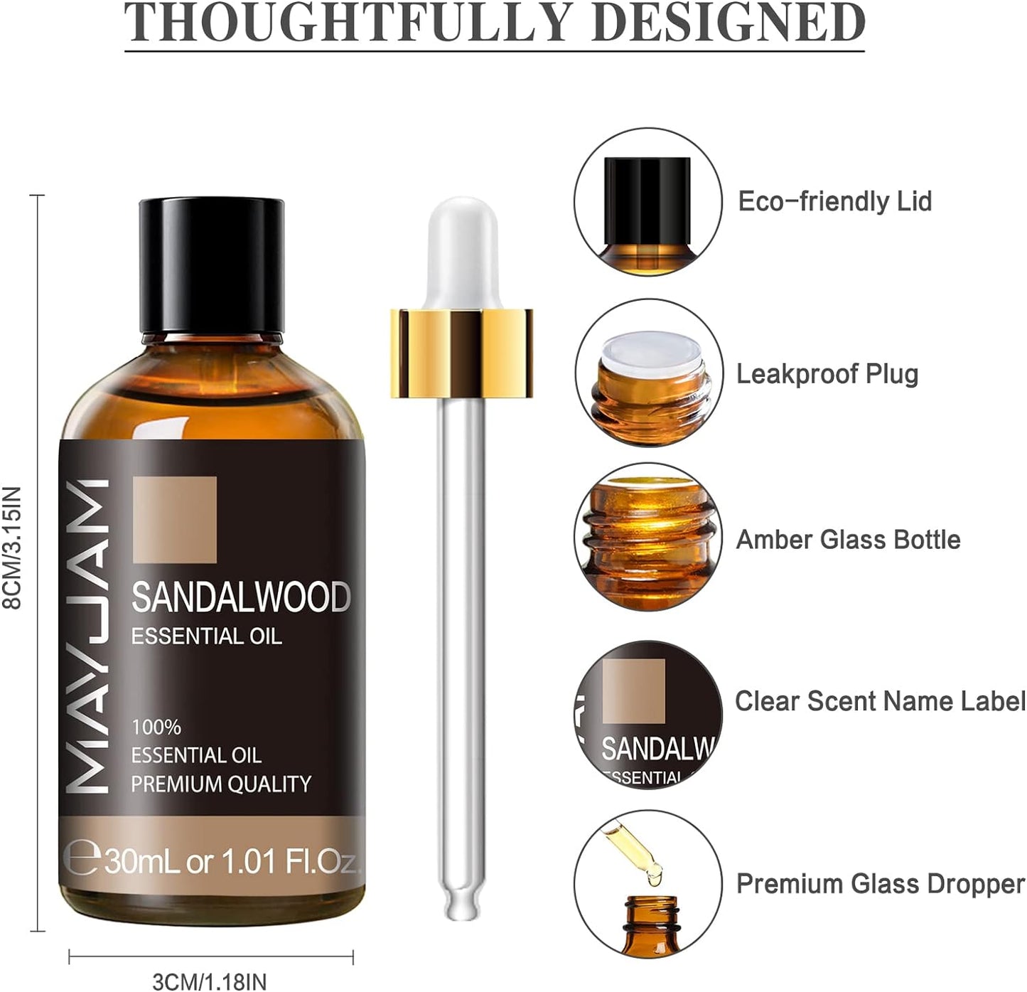 MAYJAM Essential Oil for Diffusers, Essential Oil with Premium Glass Dropper
