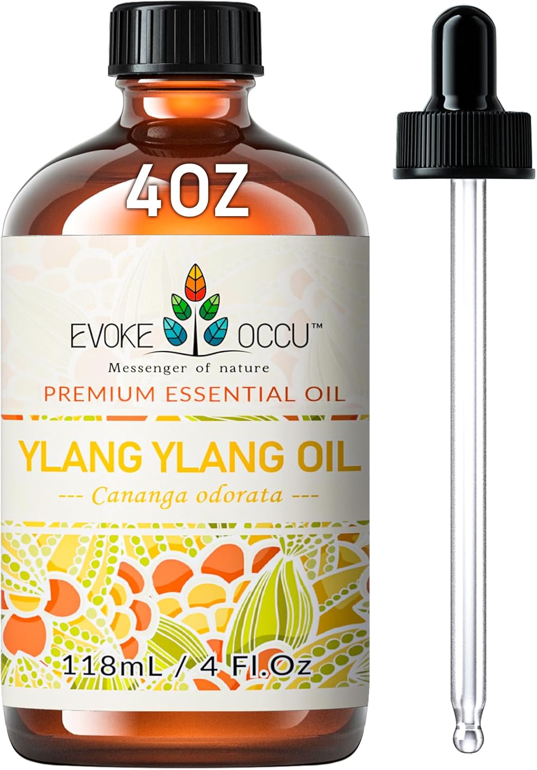 EVOKE OCCU 4 Fl Oz Vanilla Essential Oil, Pure Vanilla Oil for Diffuser, Skin, Humidifier and Relaxation - 118ML