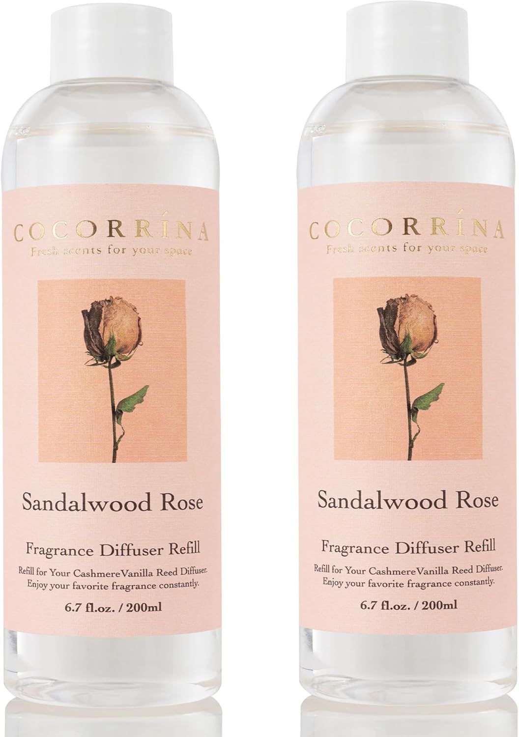 COCORRÍNA Reed Diffuser Refill - Cashmere Vanilla 6.7 oz. Scented Oil for Reed Diffuser Home Fragrance for Bedroom, Bathroom Home Decor