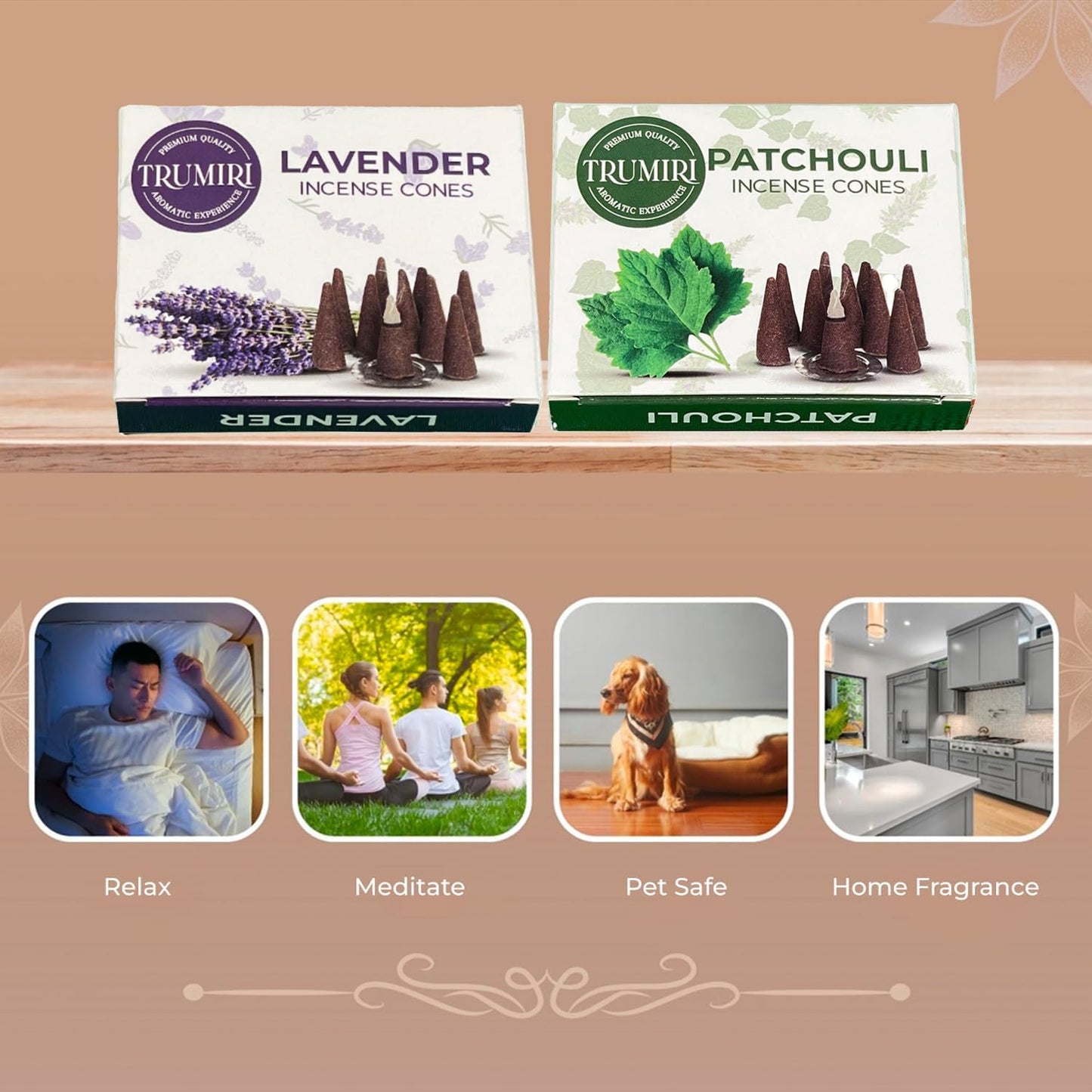 Incense Cones Combo Pack - 10 Cedar 10 Pine Scented Cones
