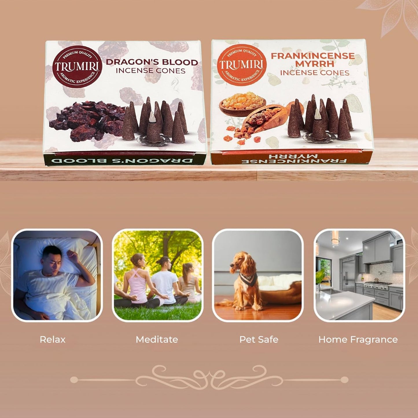 Incense Cones Combo Pack - 10 Cedar 10 Pine Scented Cones