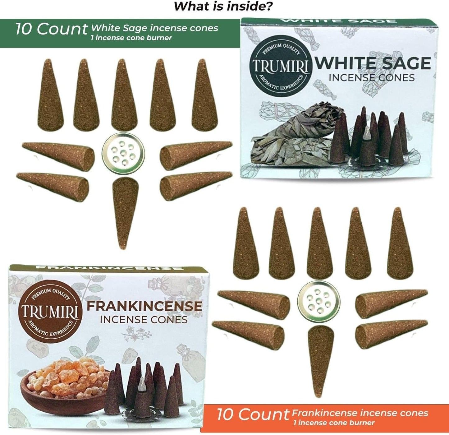 Incense Cones Combo Pack - 10 Cedar 10 Pine Scented Cones