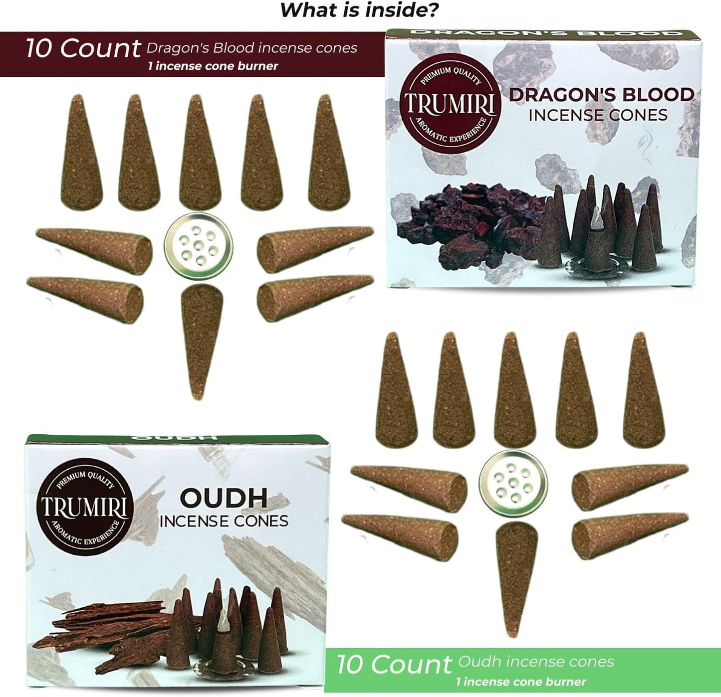 Incense Cones Combo Pack - 10 Cedar 10 Pine Scented Cones