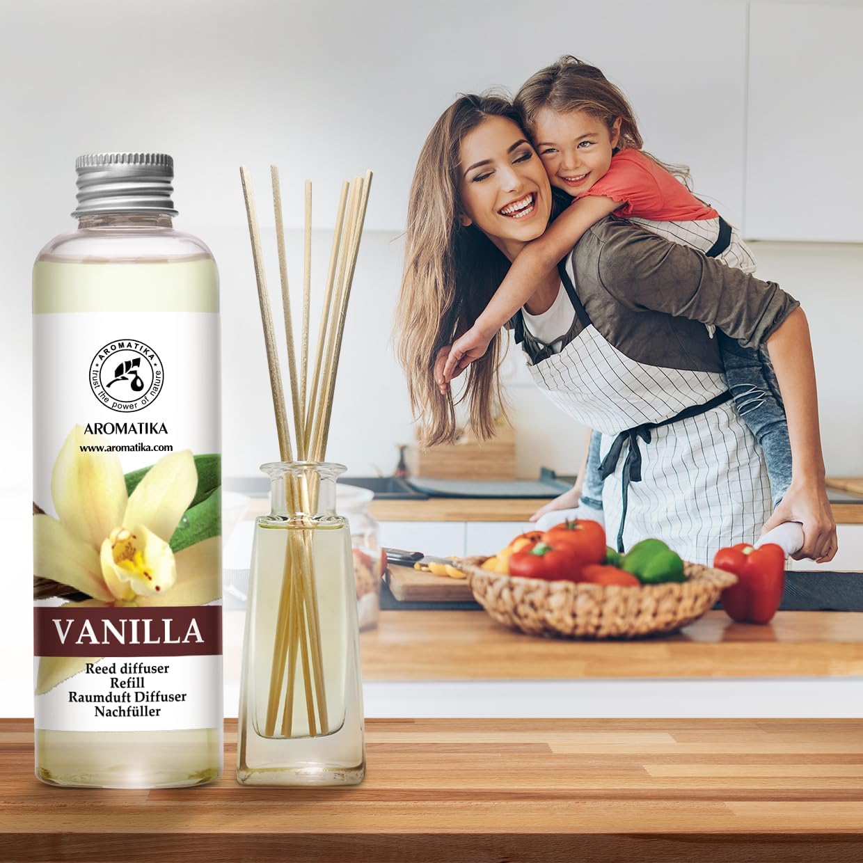 Lemongrass Diffuser Refill 34 Fl Oz (2x17 Fl Oz) - Fresh & Long Lasting Fragrance - Refill with Natural Essential Lemongrass Oil - for Aromatherapy - Spa - Home - Reed Diffuser Oil Refill Lemongrass