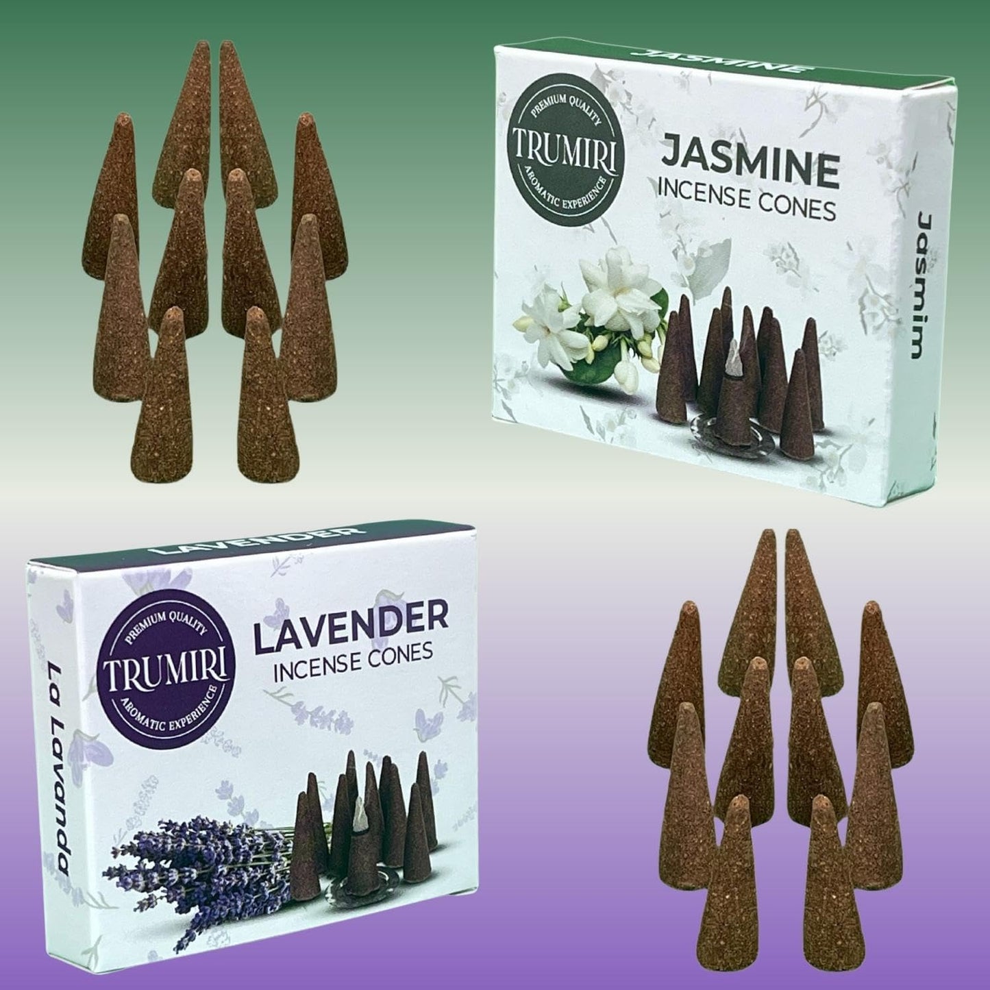 Incense Cones Combo Pack - 10 Cedar 10 Pine Scented Cones