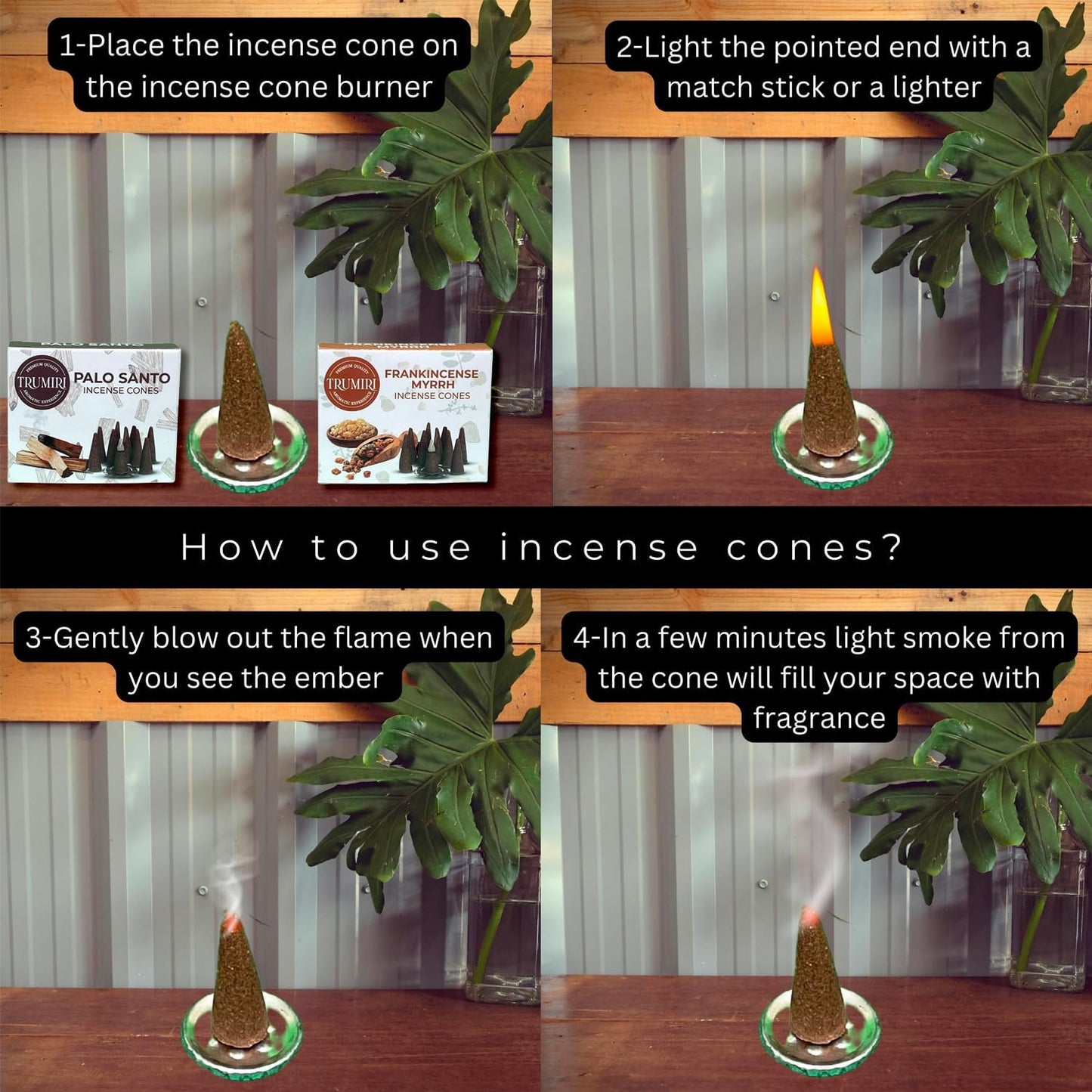 Incense Cones Combo Pack - 10 Cedar 10 Pine Scented Cones