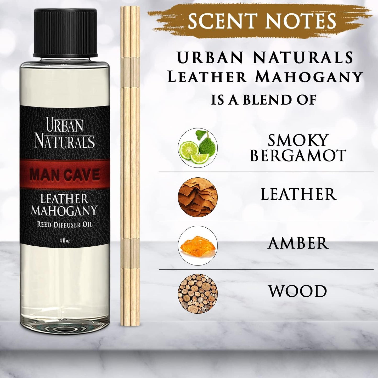 Urban Naturals Eucalyptus & Sage Oil Reed Diffuser Refill | Eucalyptus, Sage, Mint, Lime and Cedarwood| Includes a Free Set of Reed Sticks! 4 oz