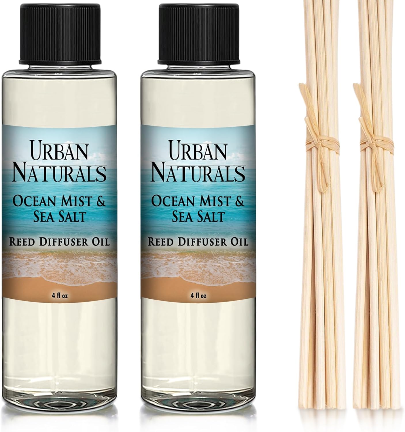 Urban Naturals Eucalyptus & Sage Oil Reed Diffuser Refill | Eucalyptus, Sage, Mint, Lime and Cedarwood| Includes a Free Set of Reed Sticks! 4 oz