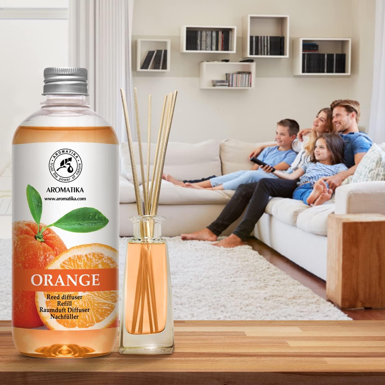 Lemongrass Diffuser Refill 34 Fl Oz (2x17 Fl Oz) - Fresh & Long Lasting Fragrance - Refill with Natural Essential Lemongrass Oil - for Aromatherapy - Spa - Home - Reed Diffuser Oil Refill Lemongrass