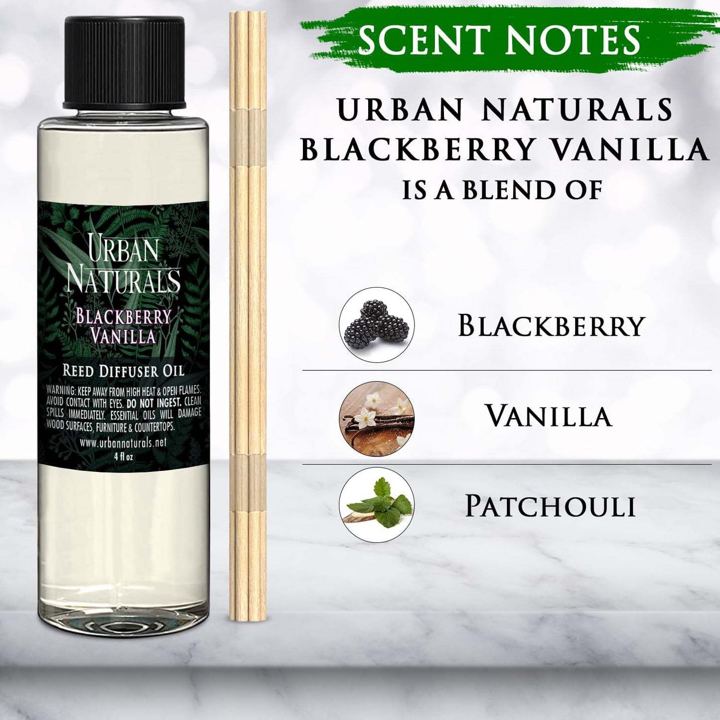 Urban Naturals Eucalyptus & Sage Oil Reed Diffuser Refill | Eucalyptus, Sage, Mint, Lime and Cedarwood| Includes a Free Set of Reed Sticks! 4 oz