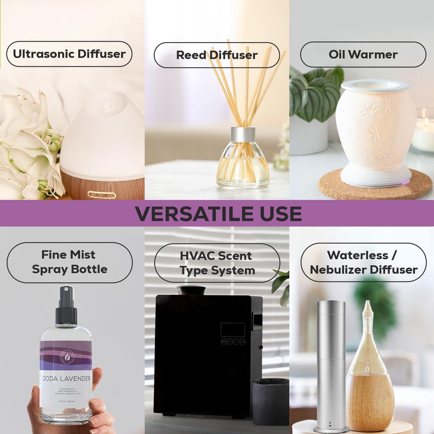 Aroma Country White Tea Diffuser Oil - Luxury Essential Oils for Diffuser Refill & Air Freshener Room Spray, Long-Lasting, Natural Home Fragrance and Hotel Scent for Diffusers & Machines - 8.5 Fl. oz