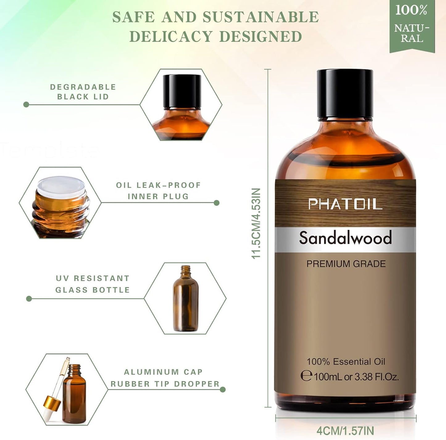 PHATOIL 3.38 FL.OZ Coconut & Vanilla Fragrance Oils for Aromatherapy, Essential Oils for Diffusers for Home, Perfect for Diffuser, Yoga, DIY Candle and Soap Making - 100ml
