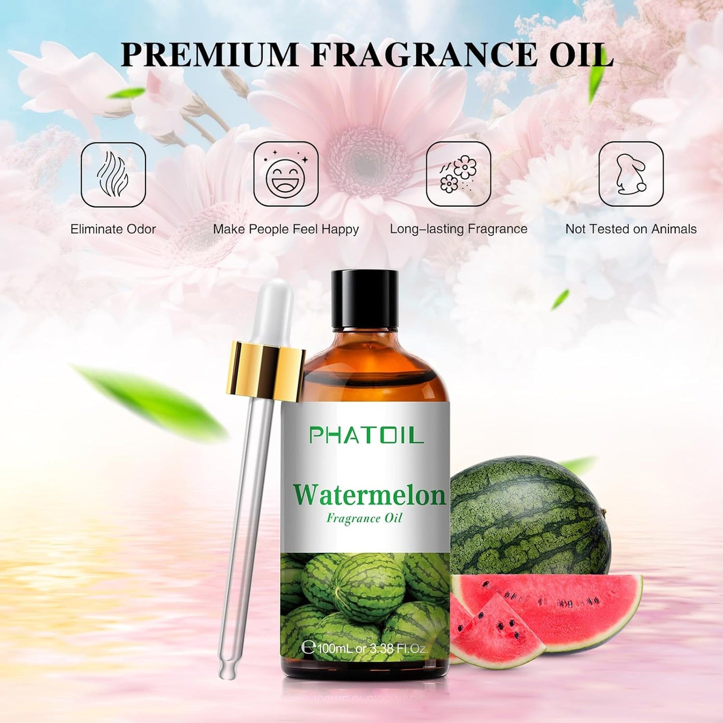 PHATOIL 3.38 FL.OZ Coconut & Vanilla Fragrance Oils for Aromatherapy, Essential Oils for Diffusers for Home, Perfect for Diffuser, Yoga, DIY Candle and Soap Making - 100ml