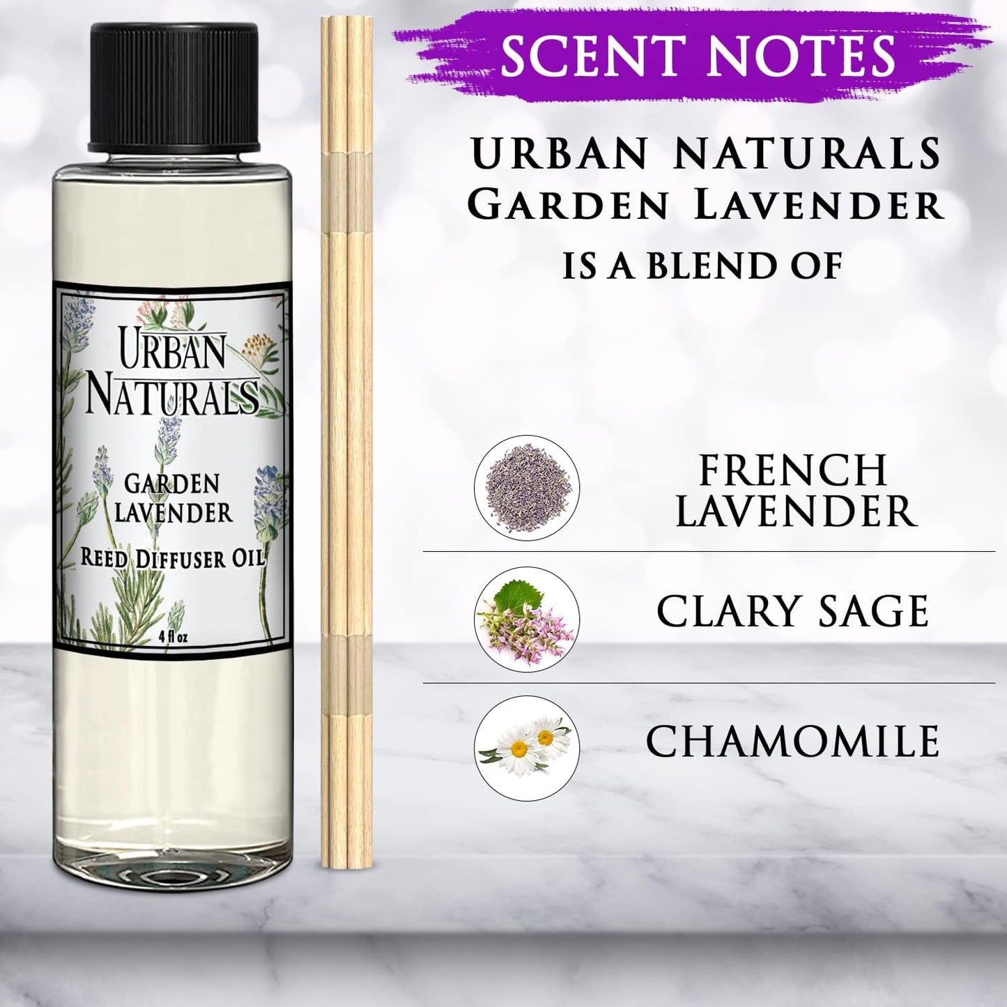 Urban Naturals Eucalyptus & Sage Oil Reed Diffuser Refill | Eucalyptus, Sage, Mint, Lime and Cedarwood| Includes a Free Set of Reed Sticks! 4 oz