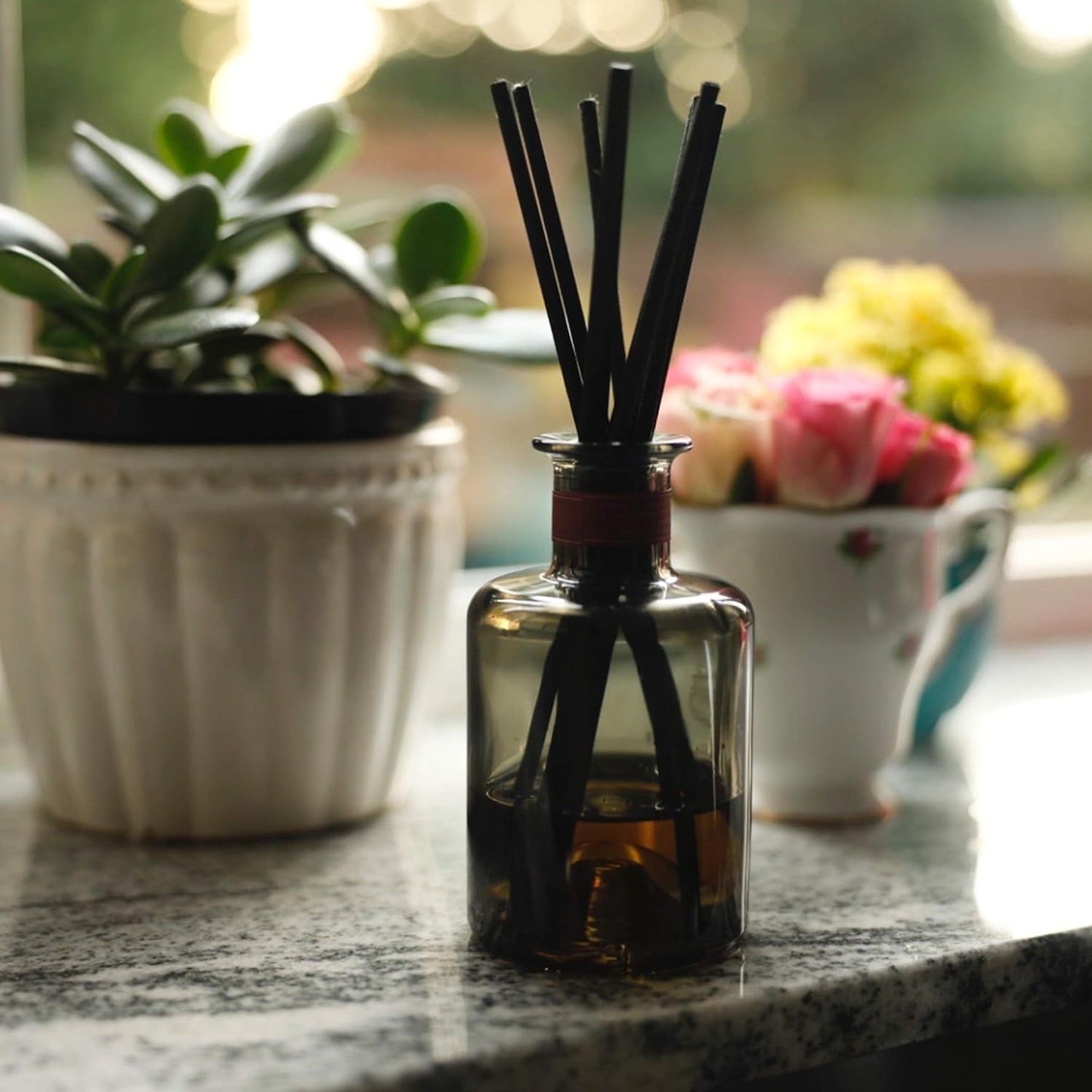 Ziffs Home® 120pcs Black Fibre Reed Diffuser Sticks - 20cm/7.87in x 4mm/0.16in - Thick Diffuser Reeds Sticks - Diffuser Sticks for Diffuser Oils Fragrance Refill - Fibre Reeds for Diffusers