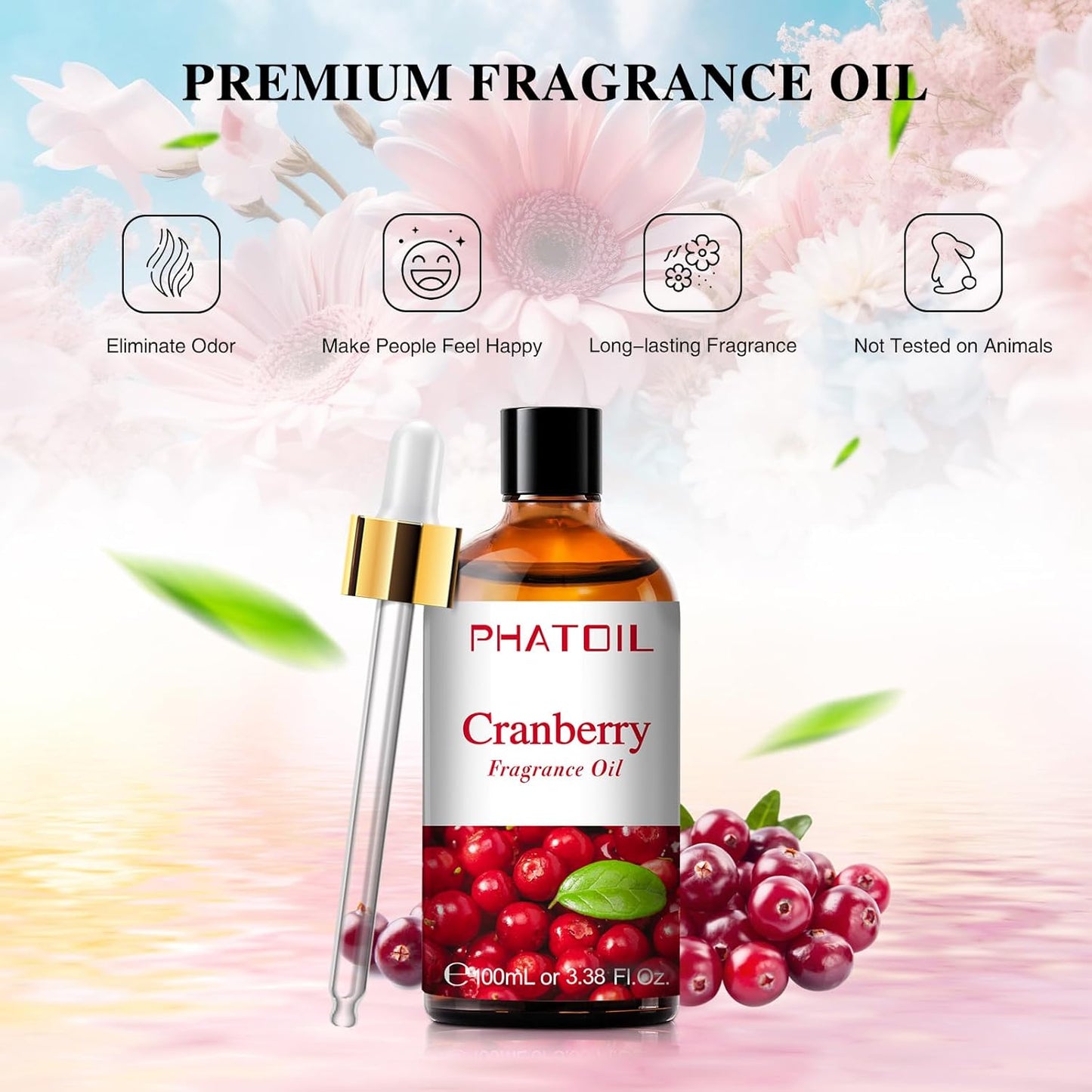 PHATOIL 3.38 FL.OZ Coconut & Vanilla Fragrance Oils for Aromatherapy, Essential Oils for Diffusers for Home, Perfect for Diffuser, Yoga, DIY Candle and Soap Making - 100ml