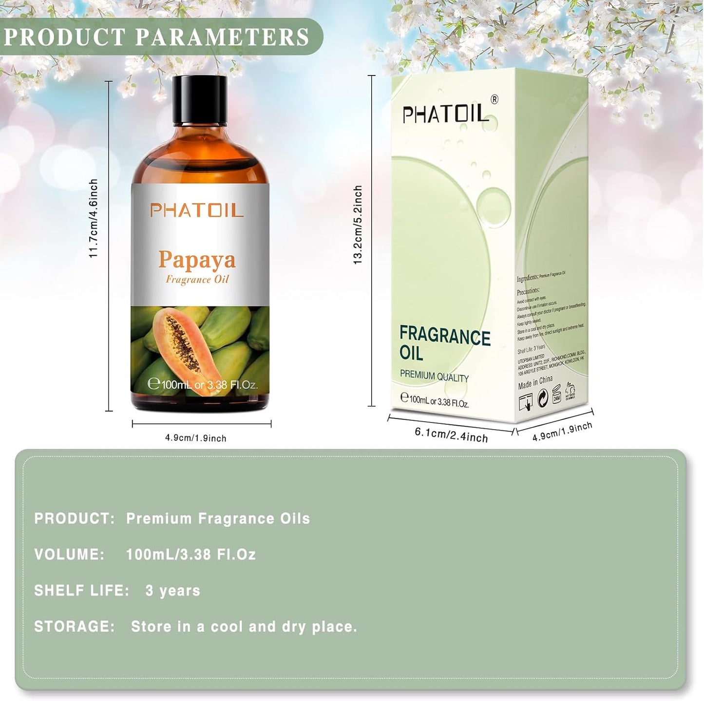 PHATOIL 3.38 FL.OZ Coconut & Vanilla Fragrance Oils for Aromatherapy, Essential Oils for Diffusers for Home, Perfect for Diffuser, Yoga, DIY Candle and Soap Making - 100ml