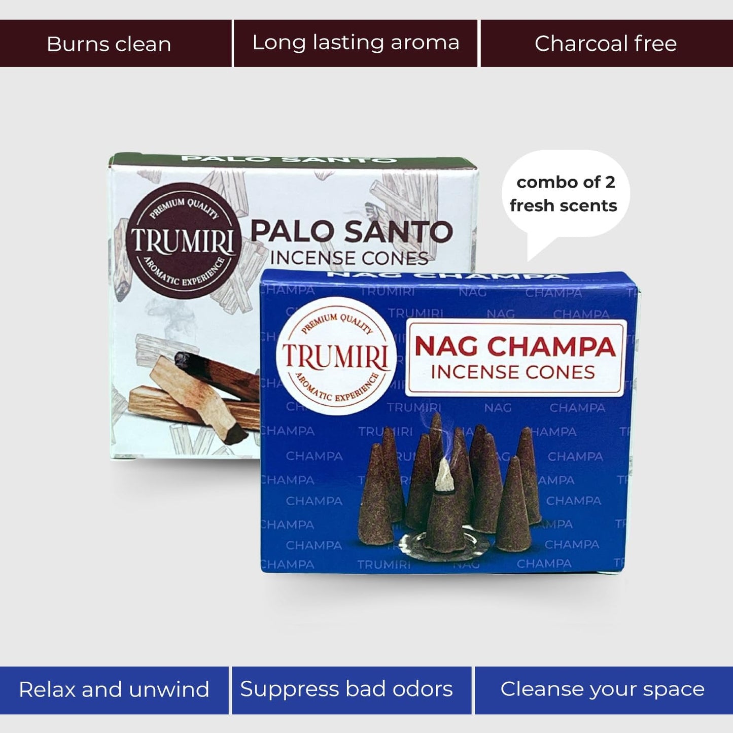 Incense Cones Combo Pack - 10 Cedar 10 Pine Scented Cones