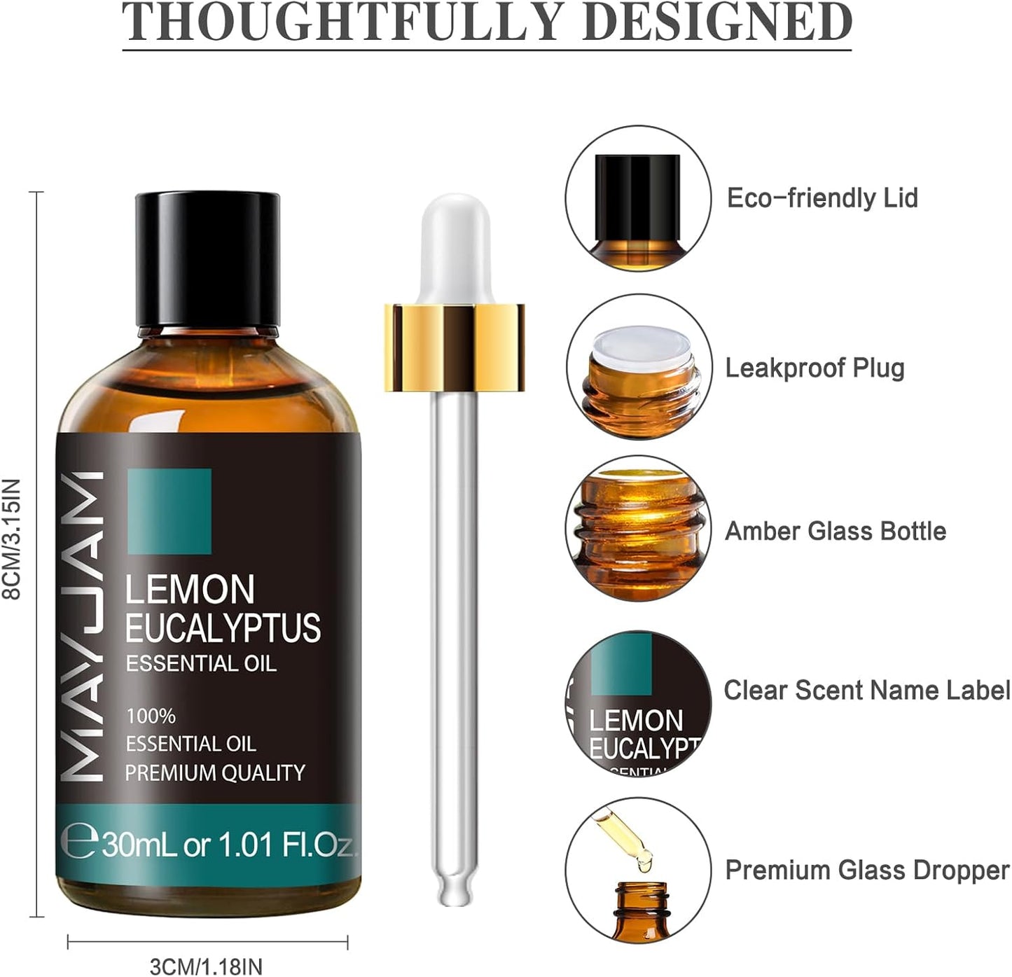 MAYJAM Essential Oil for Diffusers, Essential Oil with Premium Glass Dropper