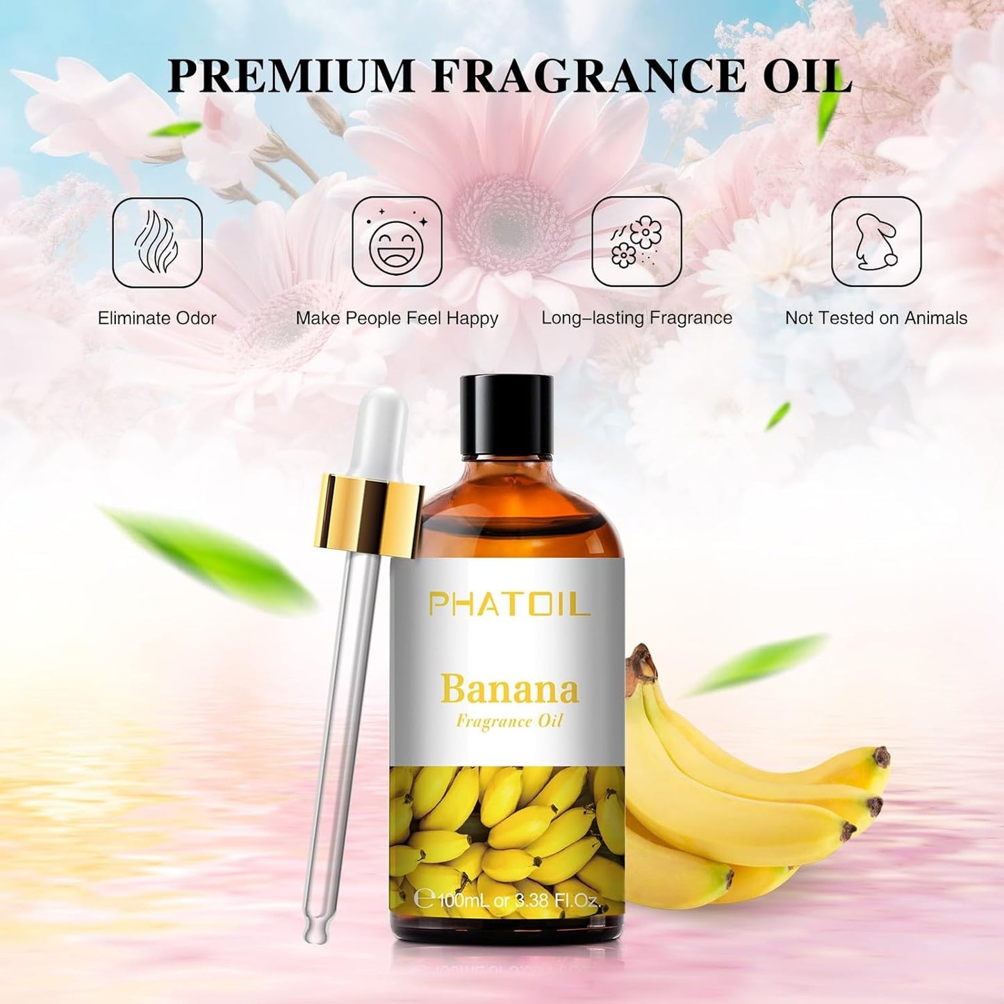 PHATOIL 3.38 FL.OZ Coconut & Vanilla Fragrance Oils for Aromatherapy, Essential Oils for Diffusers for Home, Perfect for Diffuser, Yoga, DIY Candle and Soap Making - 100ml