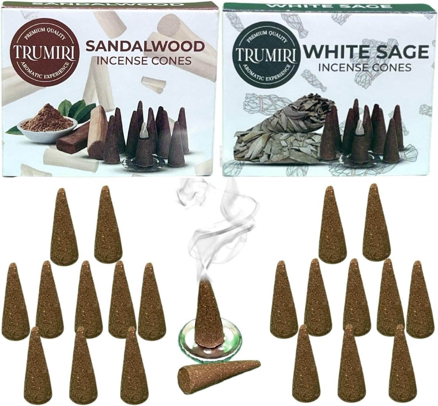 Incense Cones Combo Pack - 10 Cedar 10 Pine Scented Cones