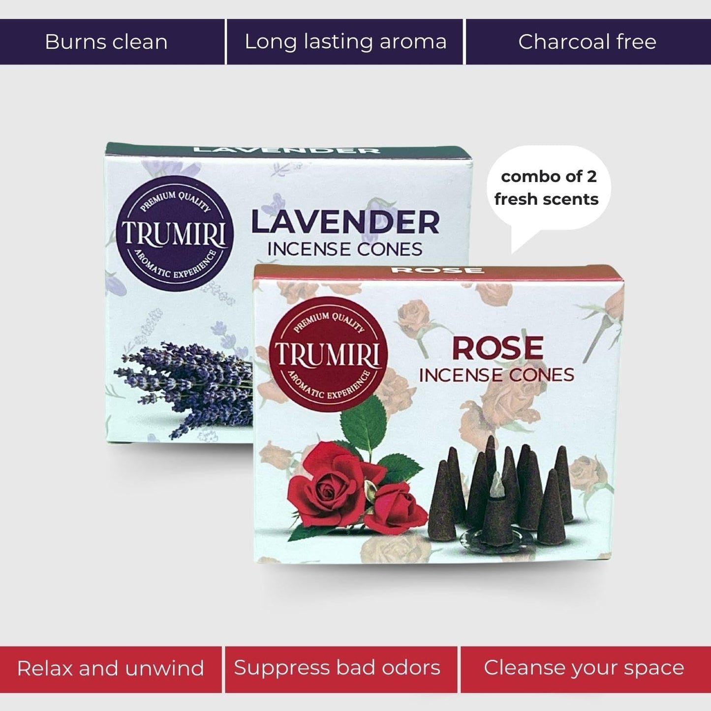 Incense Cones Combo Pack - 10 Cedar 10 Pine Scented Cones
