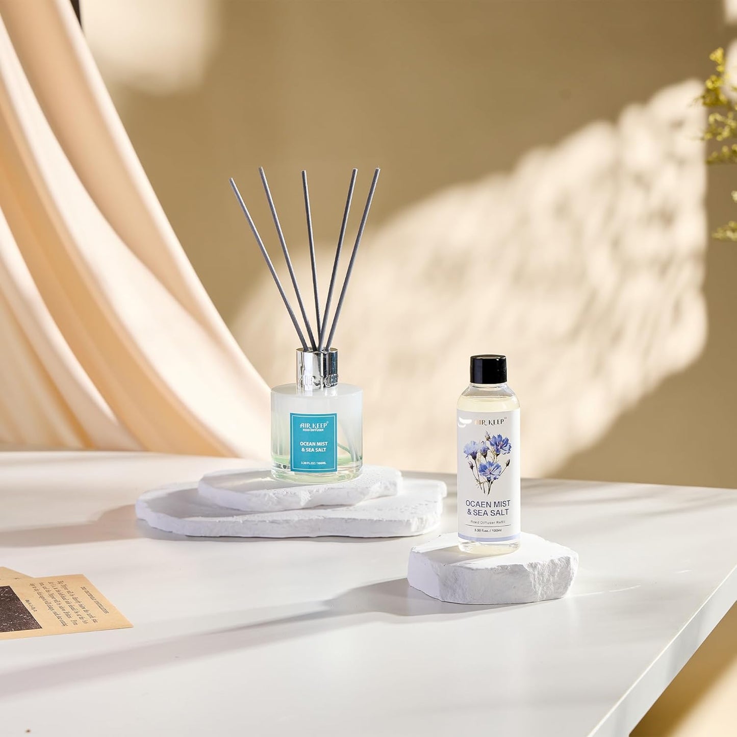 Airkeep Reed Diffuser Oil Refill/Clean Linen/3.38oz(100ml/1 Pack/Scented Oil Refill for Reed Diffuser Home Fragrance for Bedroom, Bathroom Office Home Decor