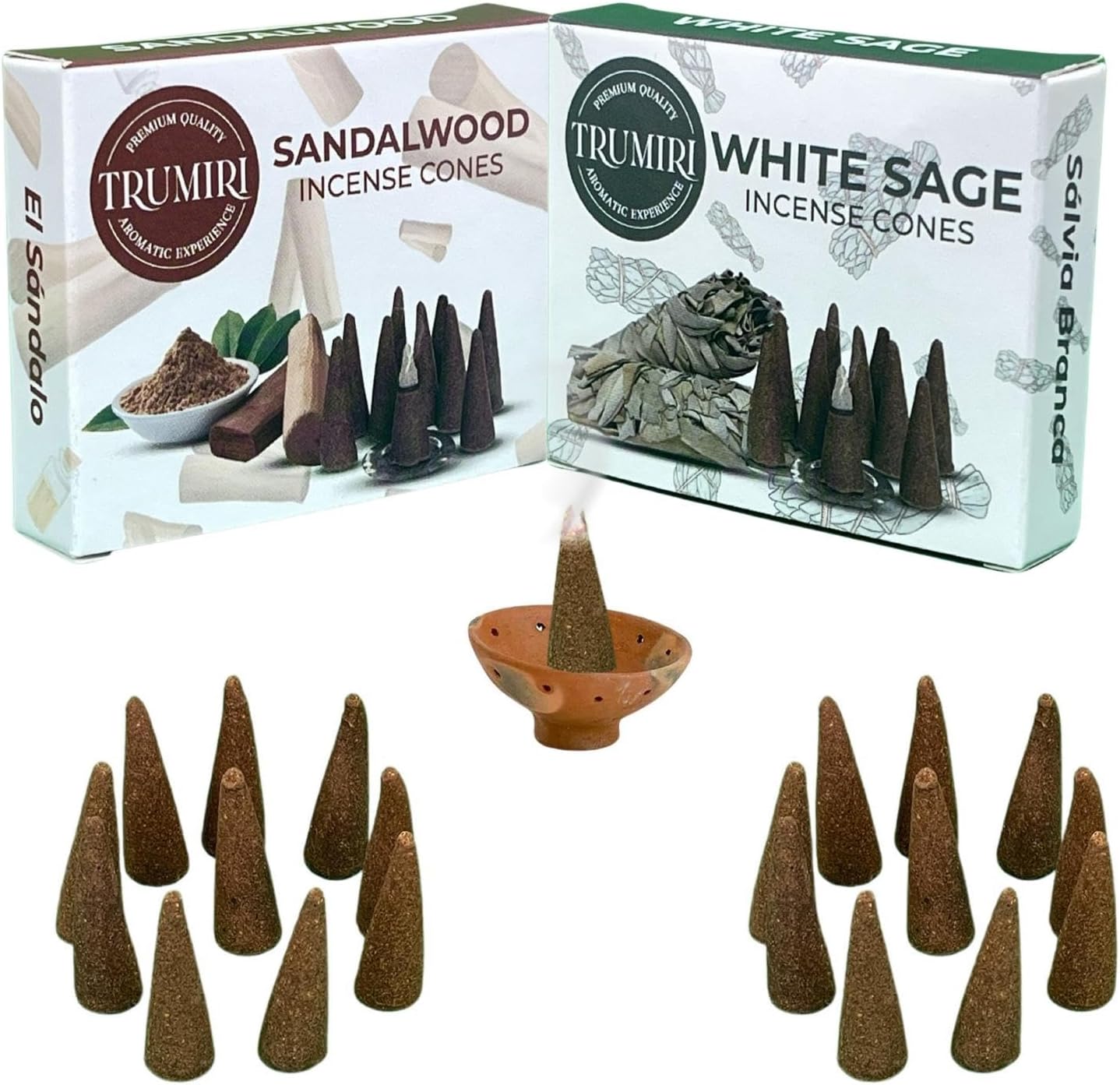 Incense Cones Combo Pack - 10 Cedar 10 Pine Scented Cones