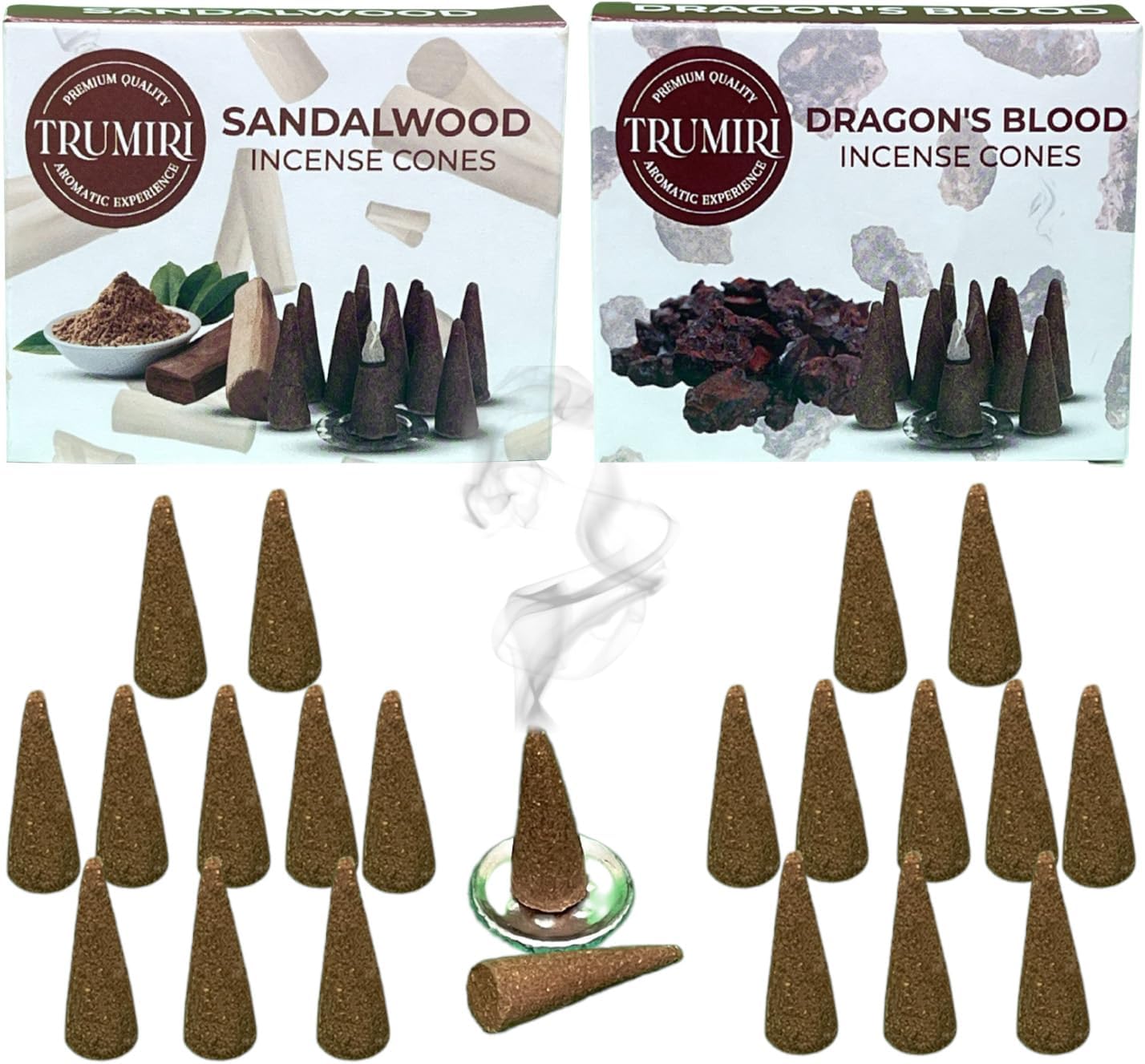 Incense Cones Combo Pack - 10 Cedar 10 Pine Scented Cones