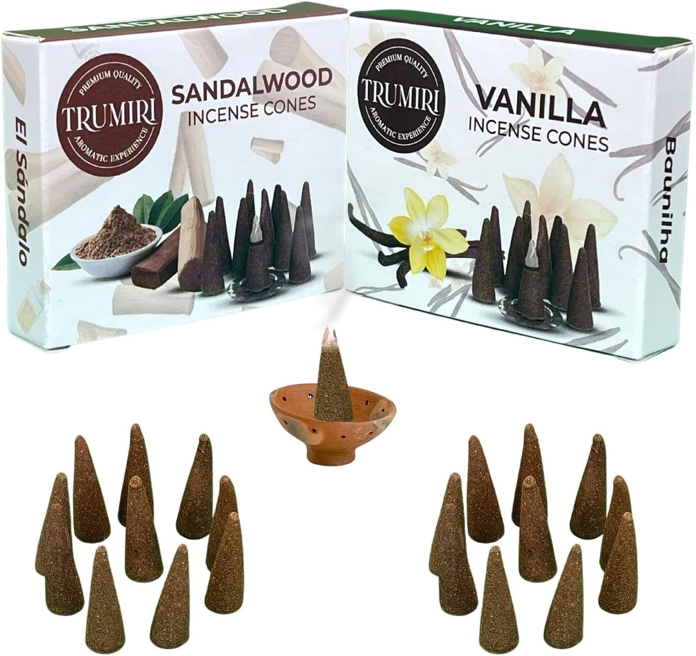 Incense Cones Combo Pack - 10 Cedar 10 Pine Scented Cones