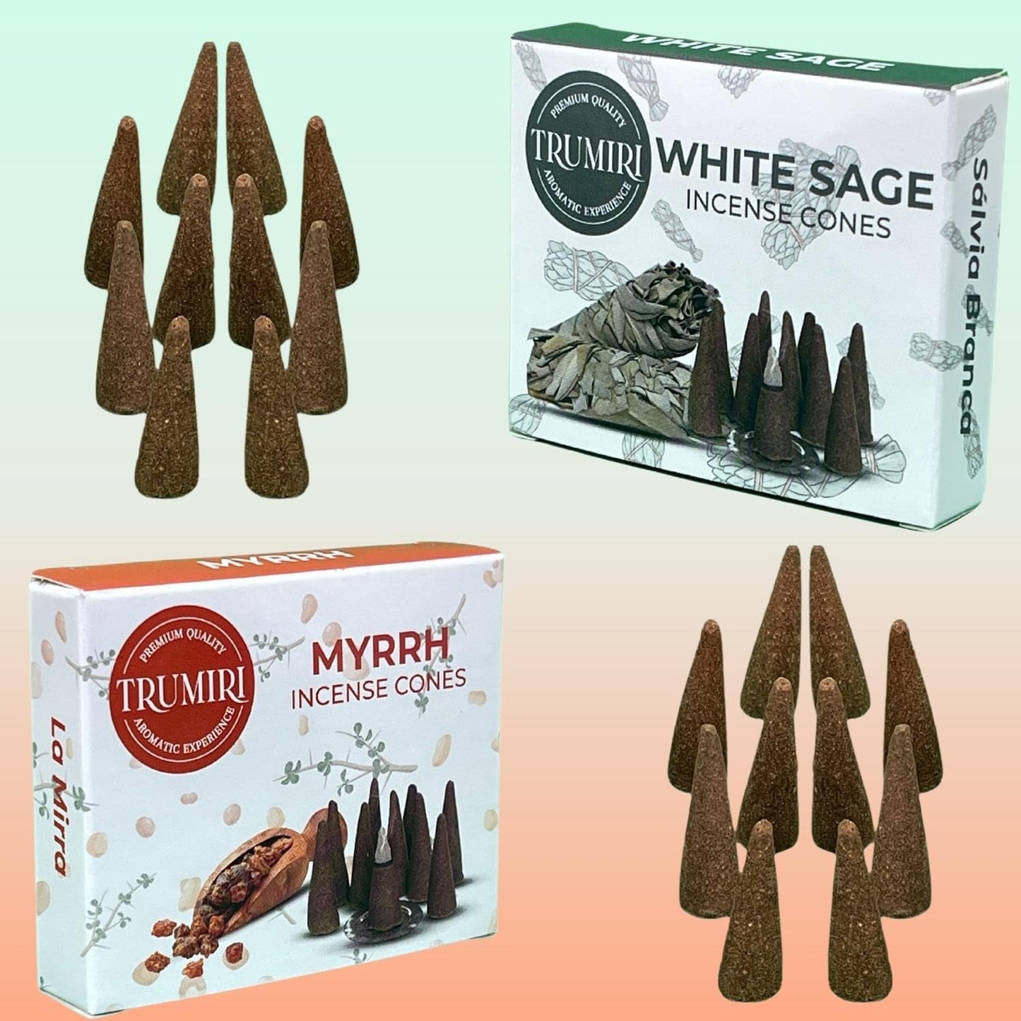 Incense Cones Combo Pack - 10 Cedar 10 Pine Scented Cones