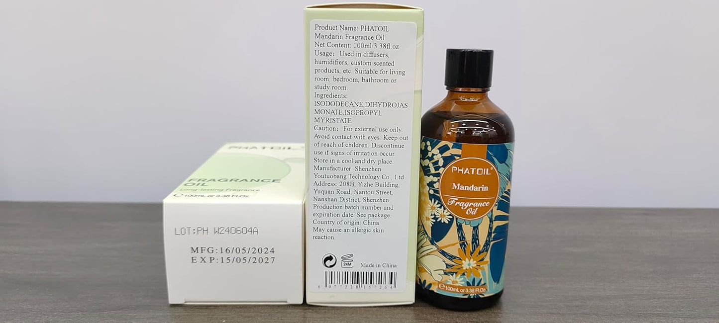 PHATOIL 3.38 FL.OZ Coconut & Vanilla Fragrance Oils for Aromatherapy, Essential Oils for Diffusers for Home, Perfect for Diffuser, Yoga, DIY Candle and Soap Making - 100ml