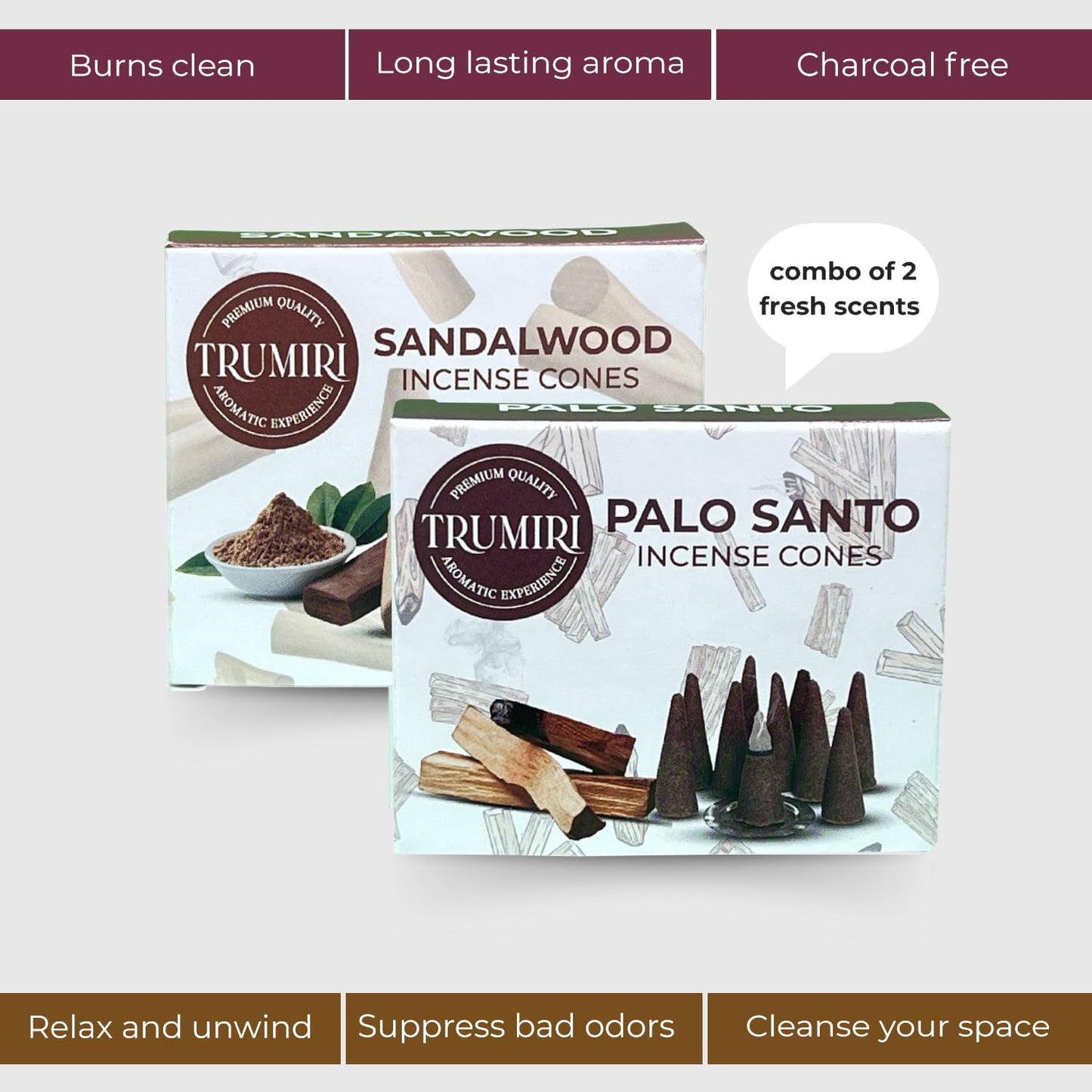 Incense Cones Combo Pack - 10 Cedar 10 Pine Scented Cones