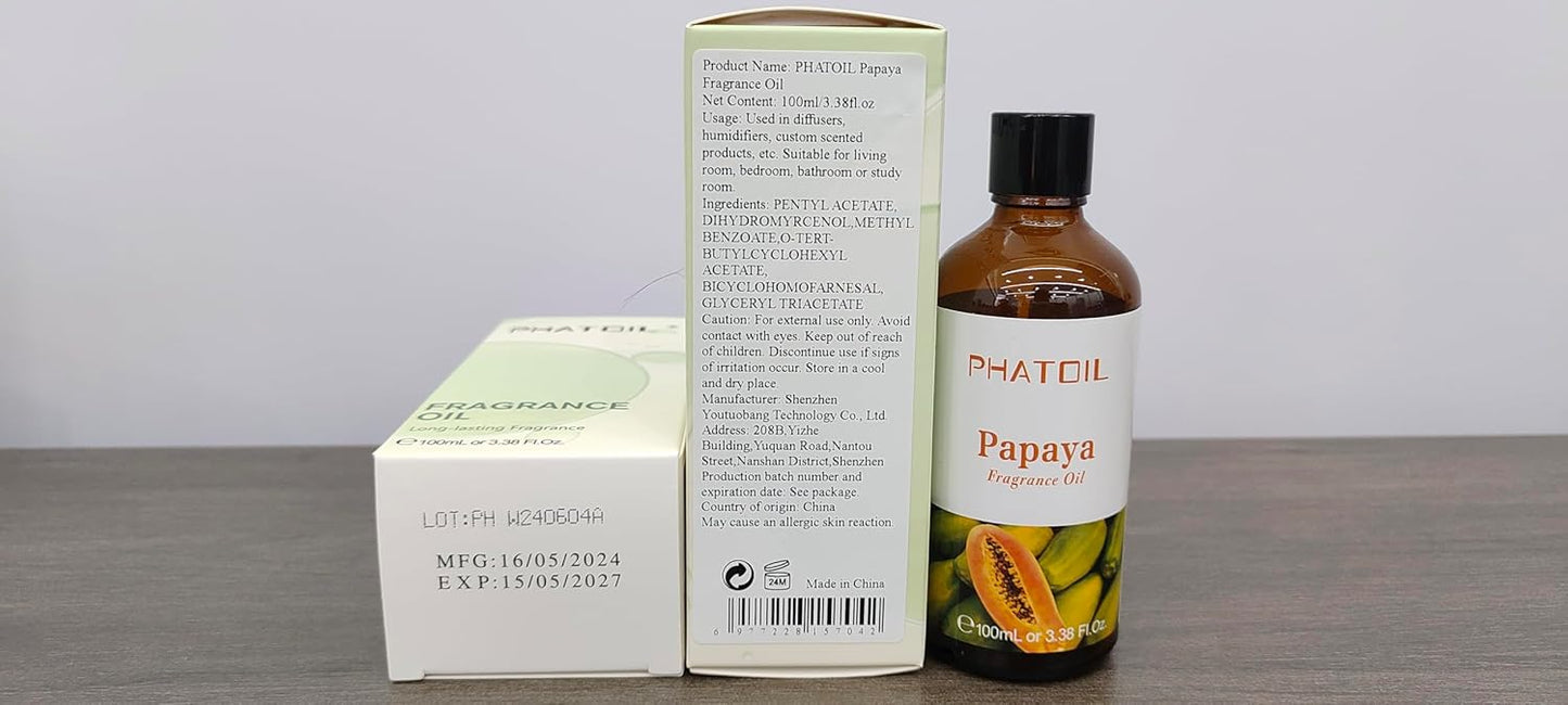 PHATOIL 3.38 FL.OZ Coconut & Vanilla Fragrance Oils for Aromatherapy, Essential Oils for Diffusers for Home, Perfect for Diffuser, Yoga, DIY Candle and Soap Making - 100ml