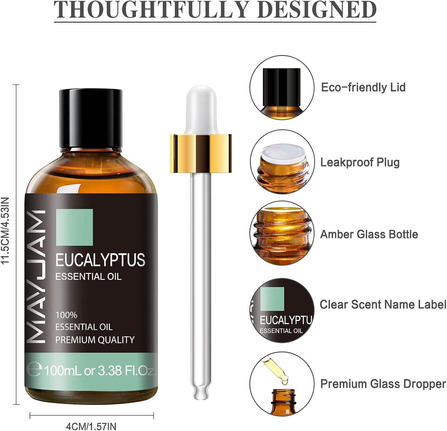 MAYJAM Essential Oil for Diffusers, Essential Oil with Premium Glass Dropper