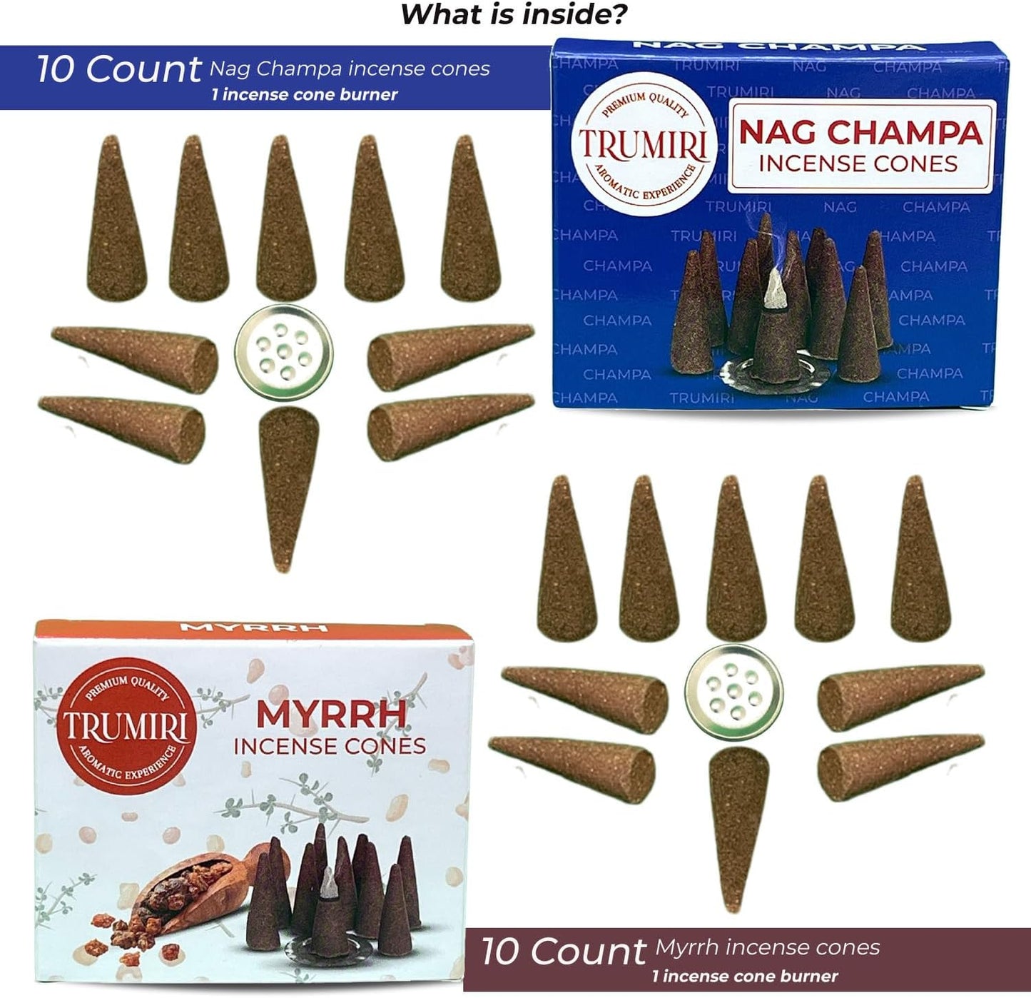 Incense Cones Combo Pack - 10 Cedar 10 Pine Scented Cones