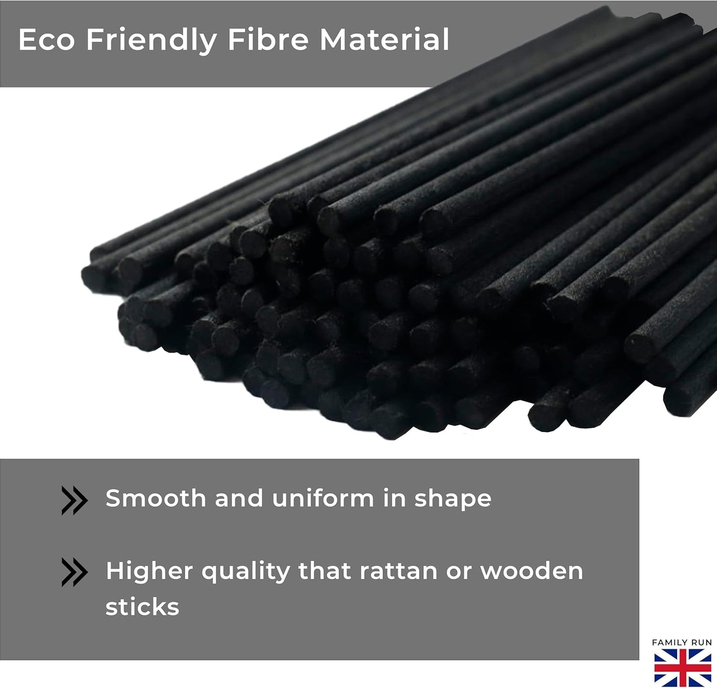 Ziffs Home® 120pcs Black Fibre Reed Diffuser Sticks - 20cm/7.87in x 4mm/0.16in - Thick Diffuser Reeds Sticks - Diffuser Sticks for Diffuser Oils Fragrance Refill - Fibre Reeds for Diffusers