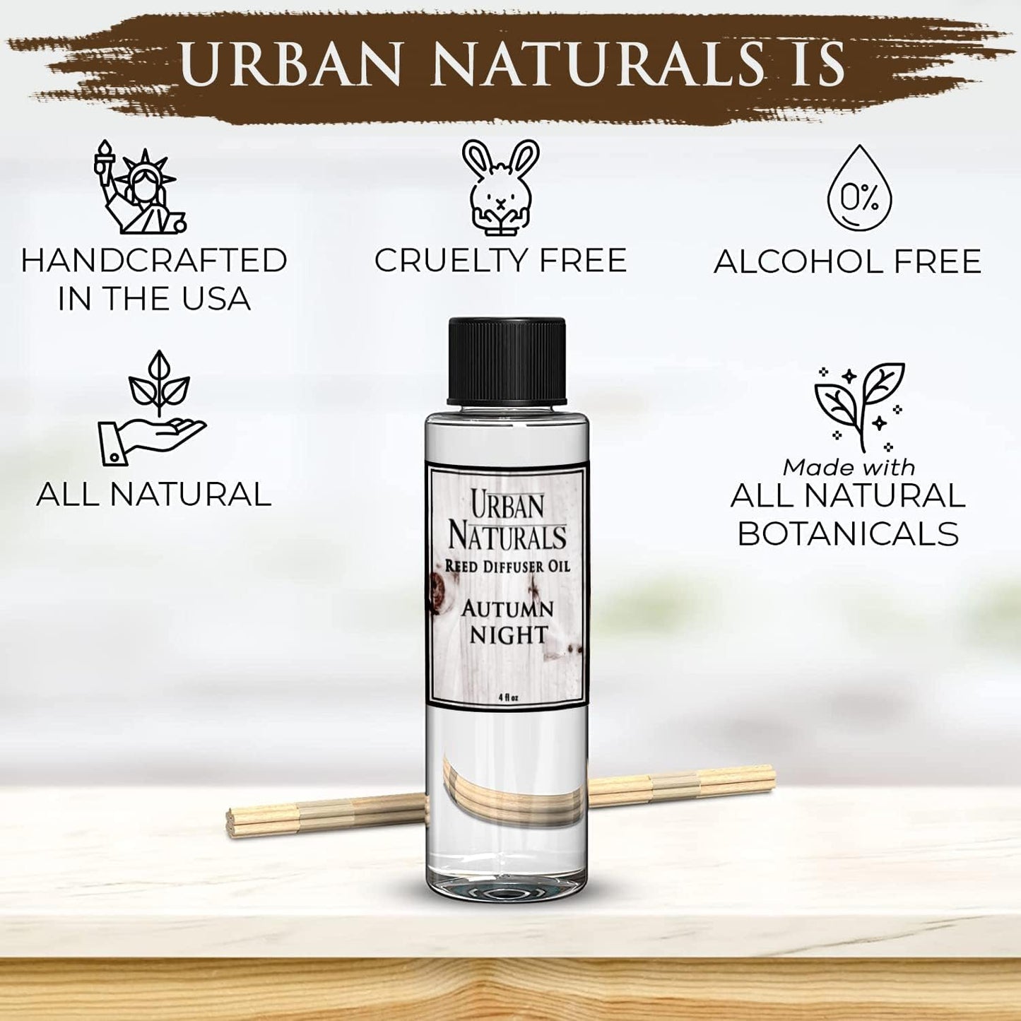 Urban Naturals Eucalyptus & Sage Oil Reed Diffuser Refill | Eucalyptus, Sage, Mint, Lime and Cedarwood| Includes a Free Set of Reed Sticks! 4 oz