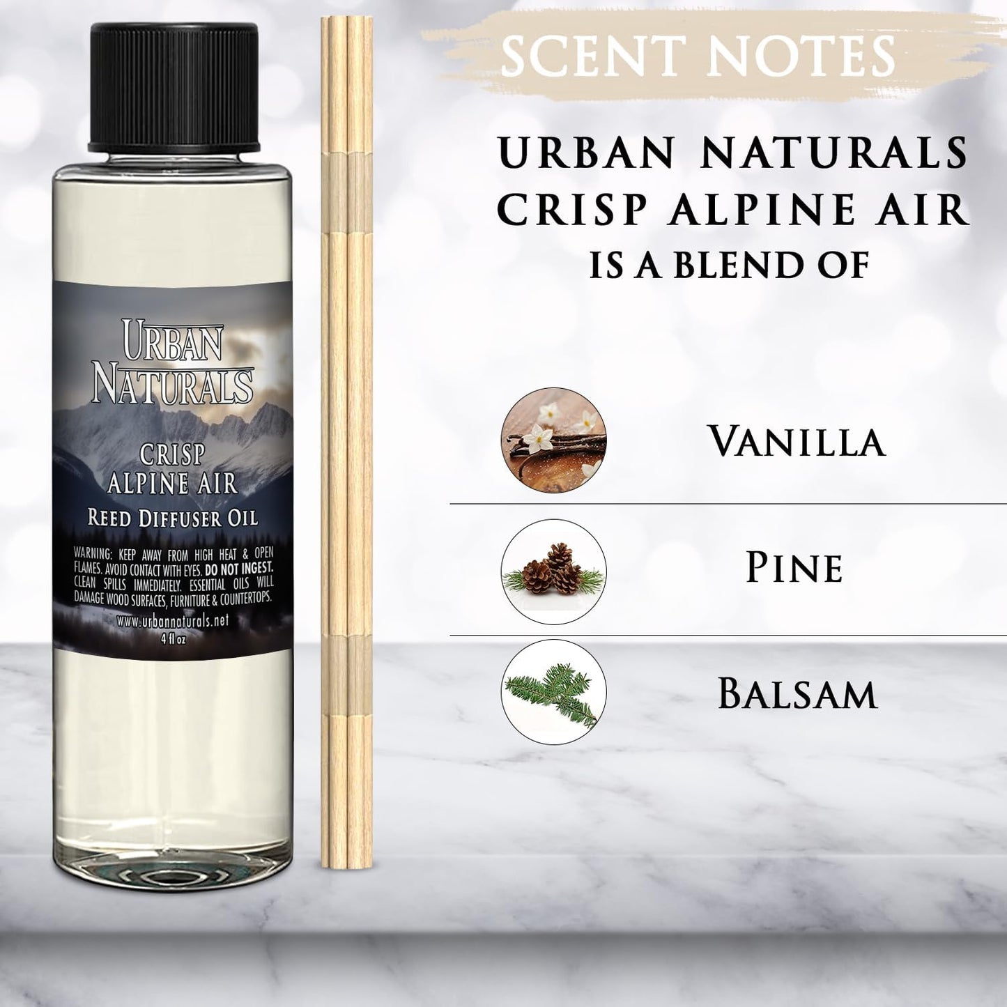 Urban Naturals Eucalyptus & Sage Oil Reed Diffuser Refill | Eucalyptus, Sage, Mint, Lime and Cedarwood| Includes a Free Set of Reed Sticks! 4 oz