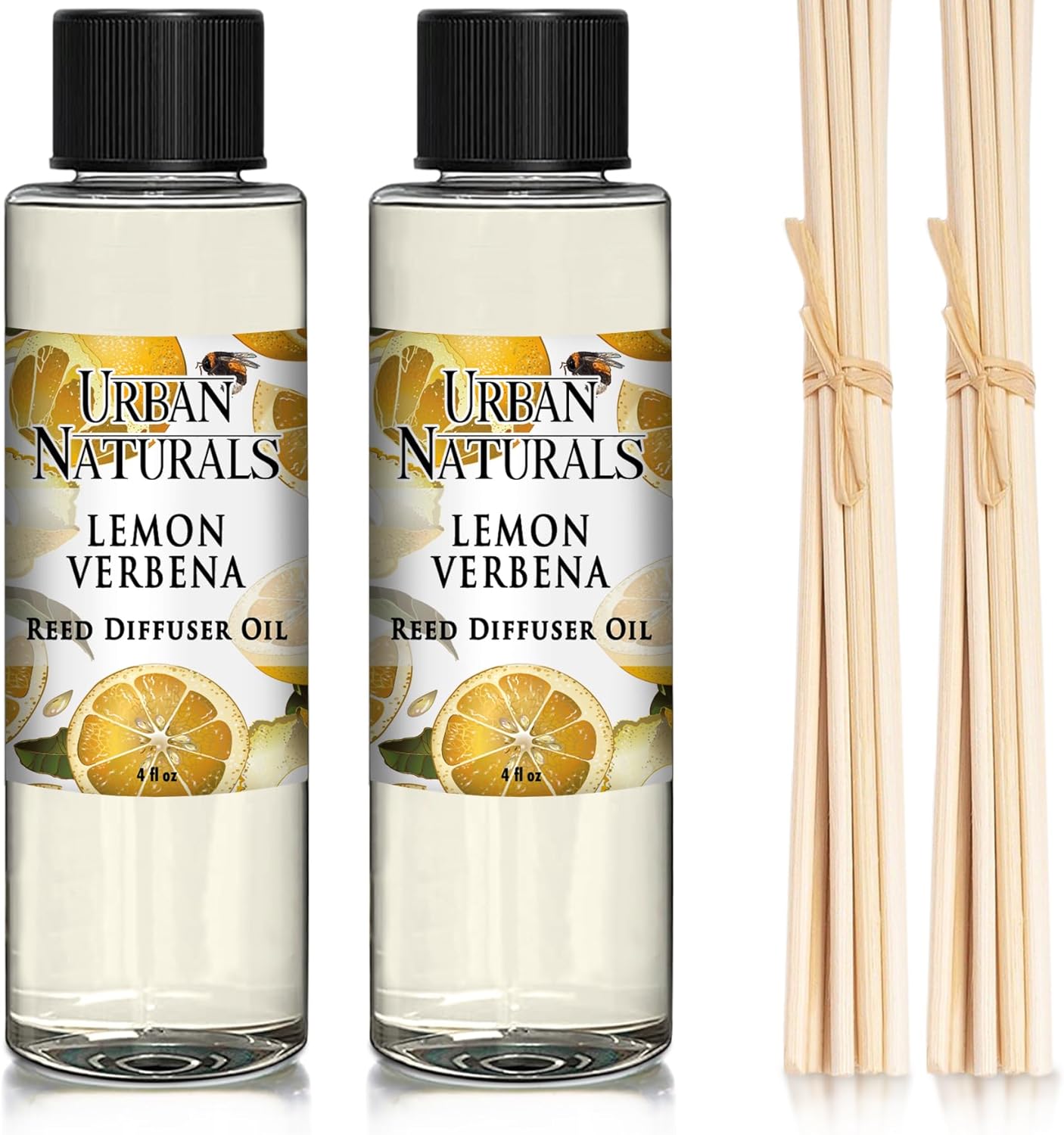 Urban Naturals Eucalyptus & Sage Oil Reed Diffuser Refill | Eucalyptus, Sage, Mint, Lime and Cedarwood| Includes a Free Set of Reed Sticks! 4 oz